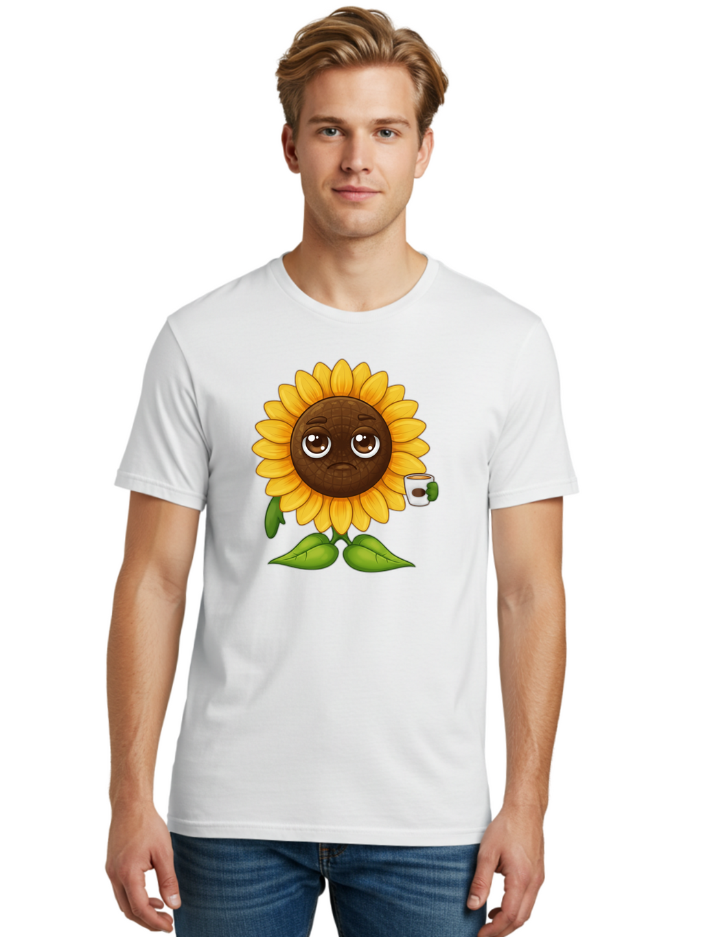 Sad-Sunflower-1 Men'S Graphic Tee, 100% Cotton, Comfortable Casual Summer Wear, Machine Washable, Vintage Camera, Old Camera, Antique Camera, Black Camera, Classic Photography, Photography Equipment, Nostalgic Device, Film Camera, Camera Art Bao843