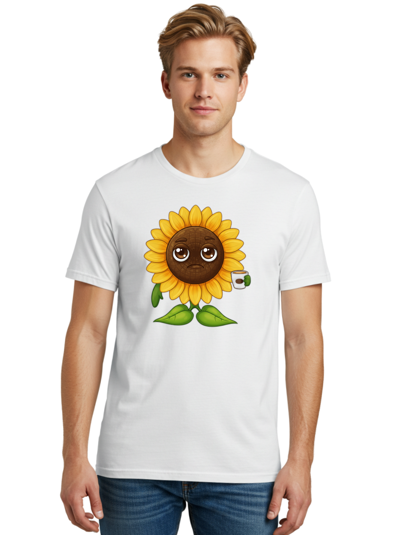 Sad-Sunflower-1 Men'S Graphic Tee, 100% Cotton, Comfortable Casual Summer Wear, Machine Washable, Vintage Camera, Old Camera, Antique Camera, Black Camera, Classic Photography, Photography Equipment, Nostalgic Device, Film Camera, Camera Art Bao843