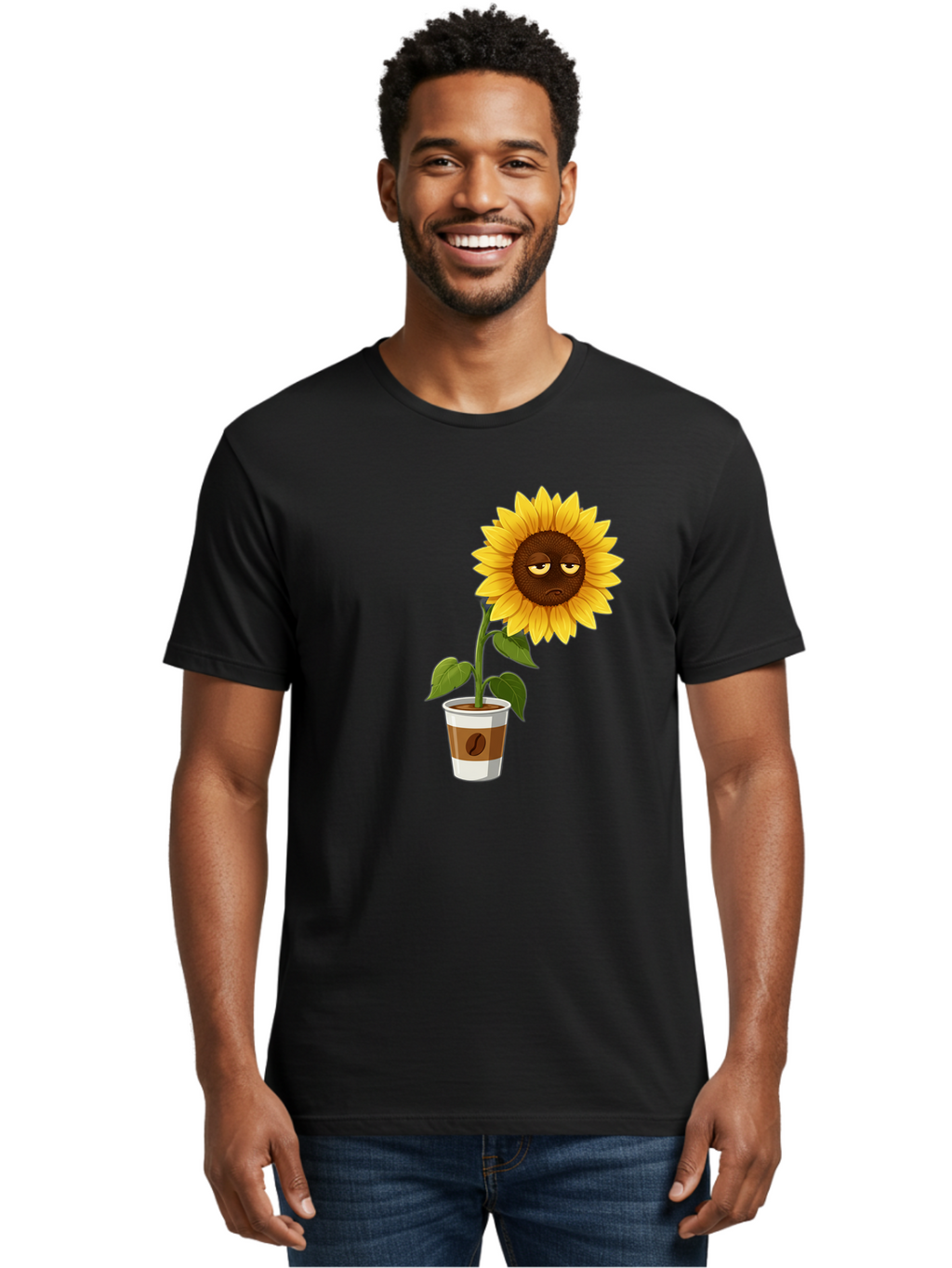 Sad-Sunflower-2 Men'S Graphic Tee, 100% Cotton, Comfortable Casual Summer Wear, Machine Washable, Vintage Camera, Old Camera, Antique Camera, Black Camera, Classic Photography, Photography Equipment, Nostalgic Device, Film Camera, Camera Art Bao844