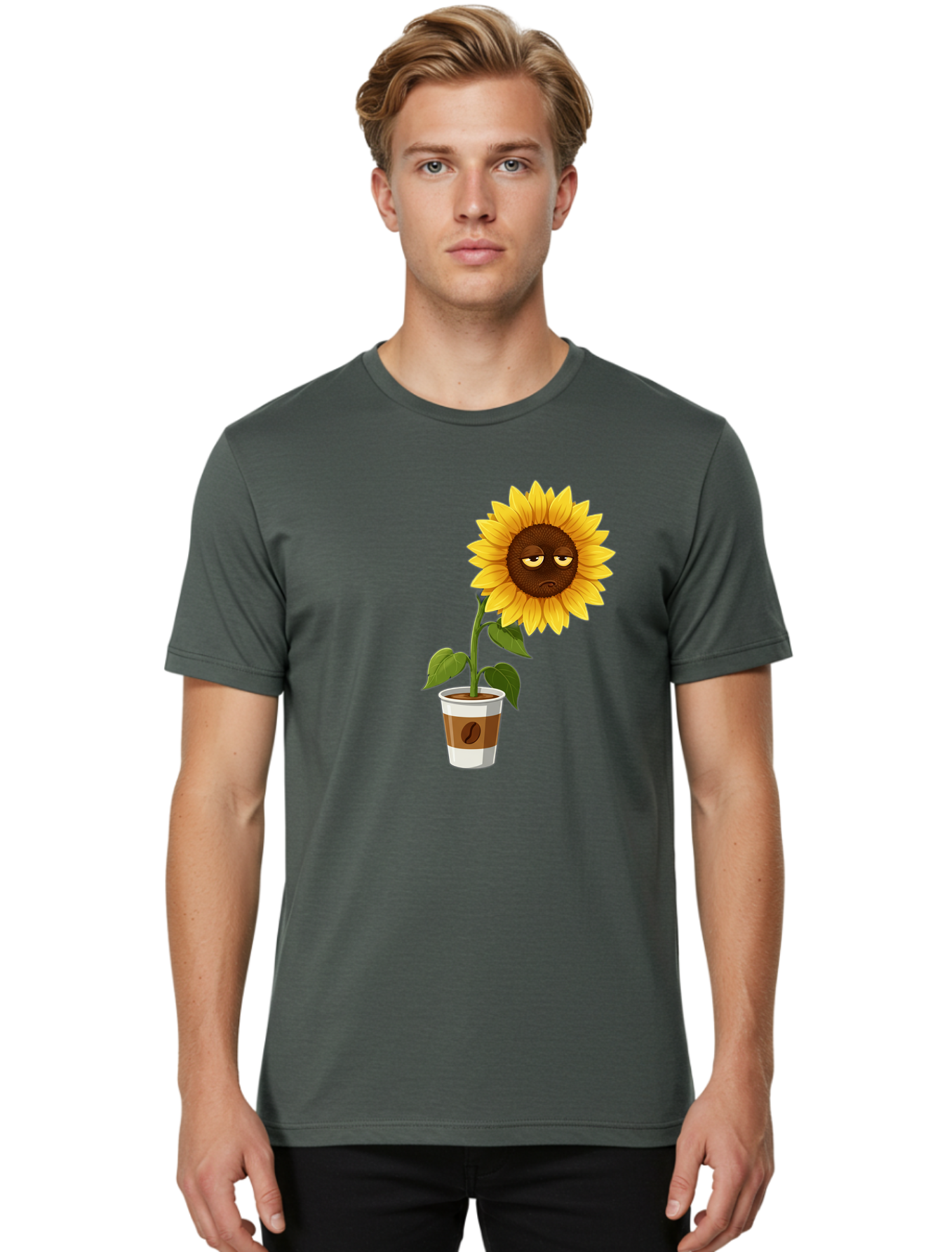 Sad-Sunflower-2 Men'S Graphic Tee, 100% Cotton, Comfortable Casual Summer Wear, Machine Washable, Vintage Camera, Old Camera, Antique Camera, Black Camera, Classic Photography, Photography Equipment, Nostalgic Device, Film Camera, Camera Art Bao844