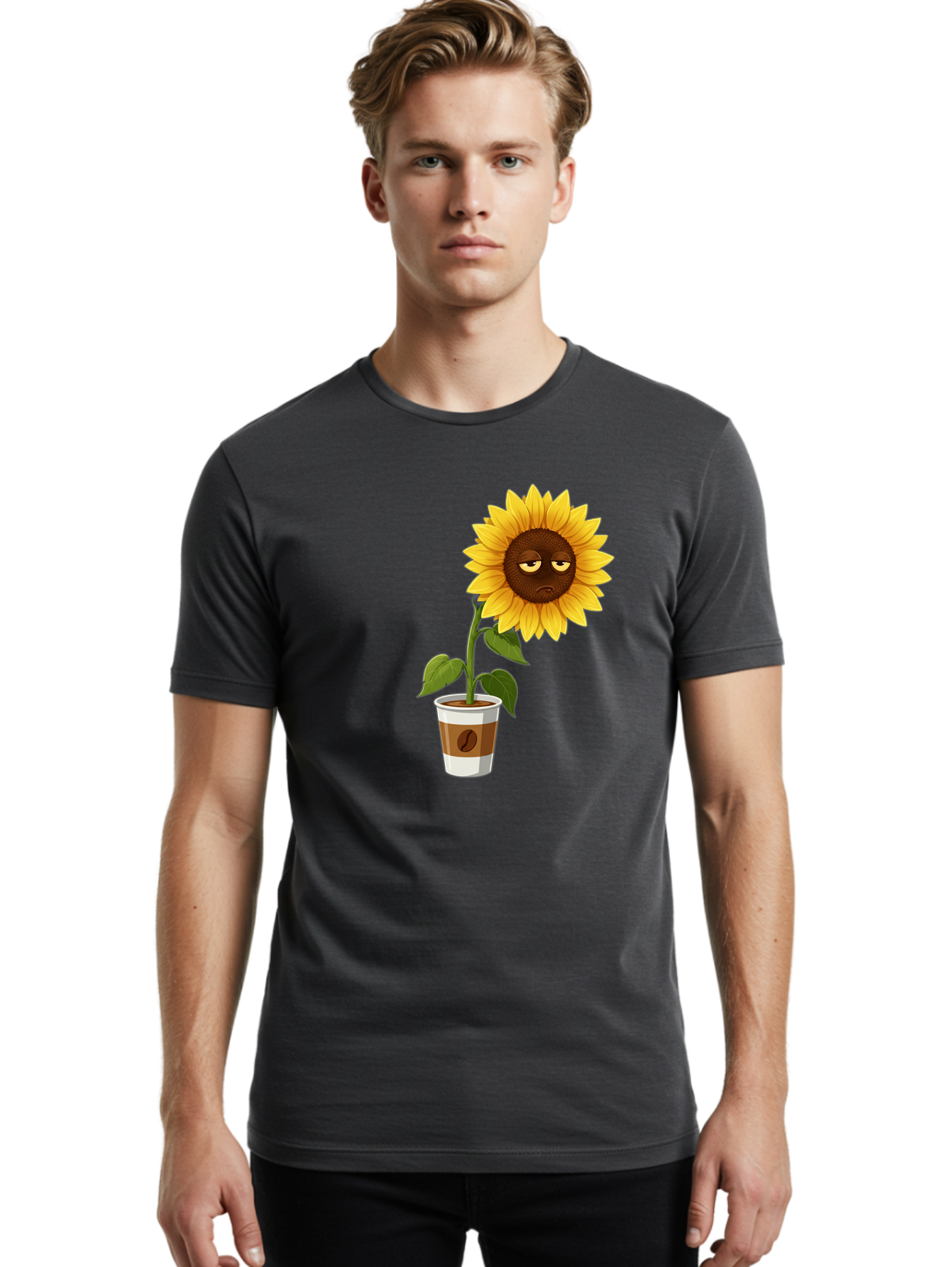 Sad-Sunflower-2 Men'S Graphic Tee, 100% Cotton, Comfortable Casual Summer Wear, Machine Washable, Vintage Camera, Old Camera, Antique Camera, Black Camera, Classic Photography, Photography Equipment, Nostalgic Device, Film Camera, Camera Art Bao844
