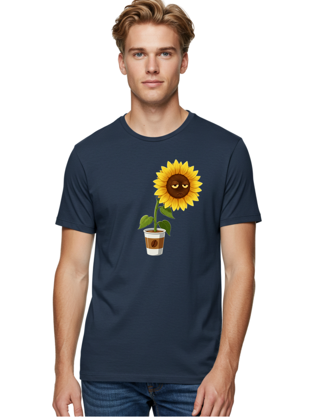 Sad-Sunflower-2 Men'S Graphic Tee, 100% Cotton, Comfortable Casual Summer Wear, Machine Washable, Vintage Camera, Old Camera, Antique Camera, Black Camera, Classic Photography, Photography Equipment, Nostalgic Device, Film Camera, Camera Art Bao844