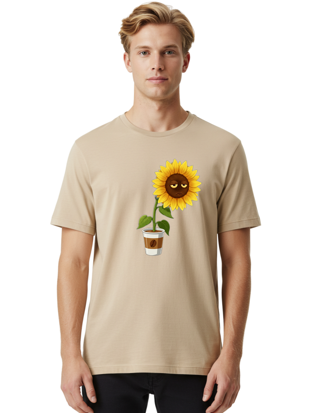 Sad-Sunflower-2 Men'S Graphic Tee, 100% Cotton, Comfortable Casual Summer Wear, Machine Washable, Vintage Camera, Old Camera, Antique Camera, Black Camera, Classic Photography, Photography Equipment, Nostalgic Device, Film Camera, Camera Art Bao844