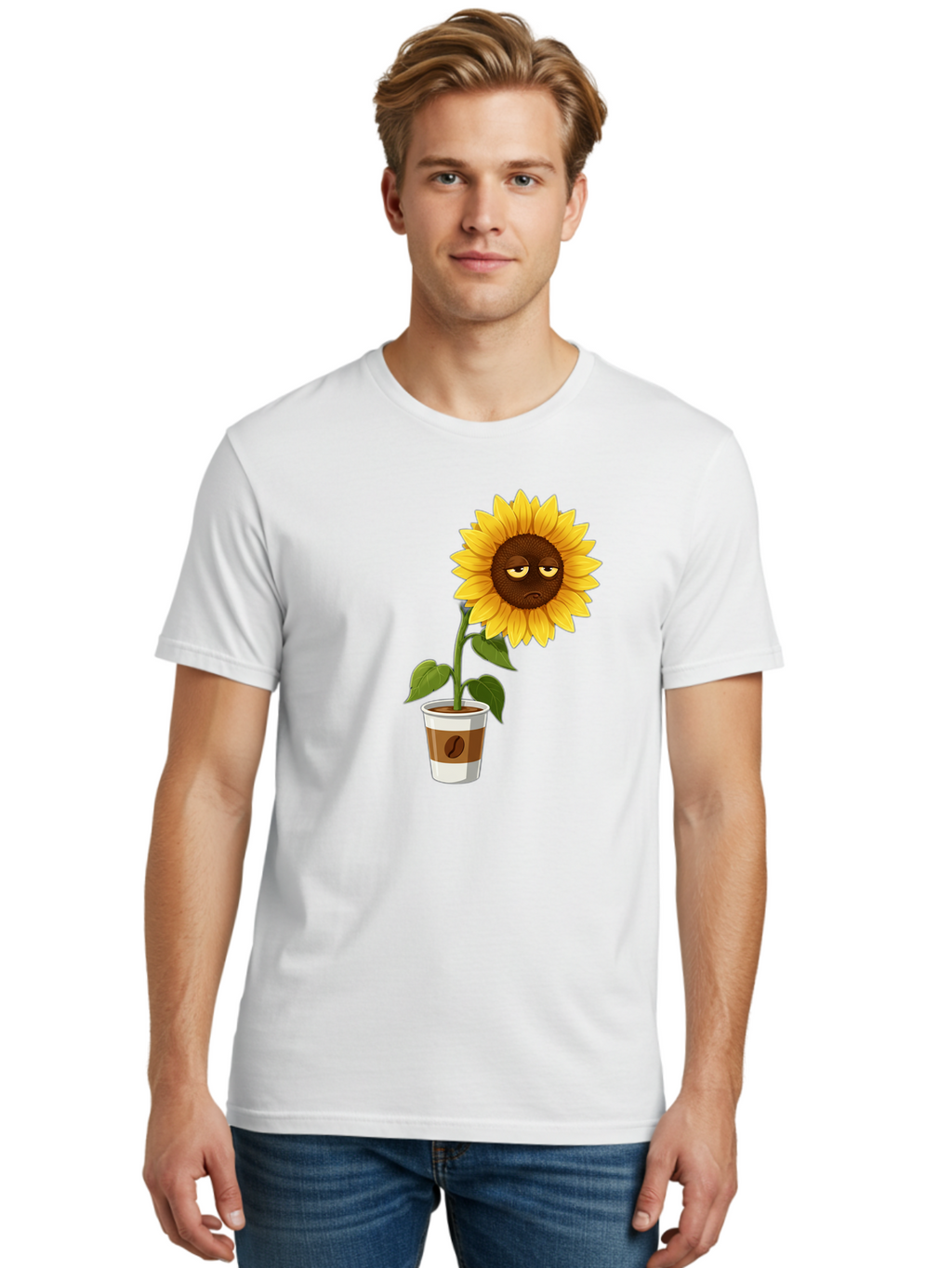 Sad-Sunflower-2 Men'S Graphic Tee, 100% Cotton, Comfortable Casual Summer Wear, Machine Washable, Vintage Camera, Old Camera, Antique Camera, Black Camera, Classic Photography, Photography Equipment, Nostalgic Device, Film Camera, Camera Art Bao844