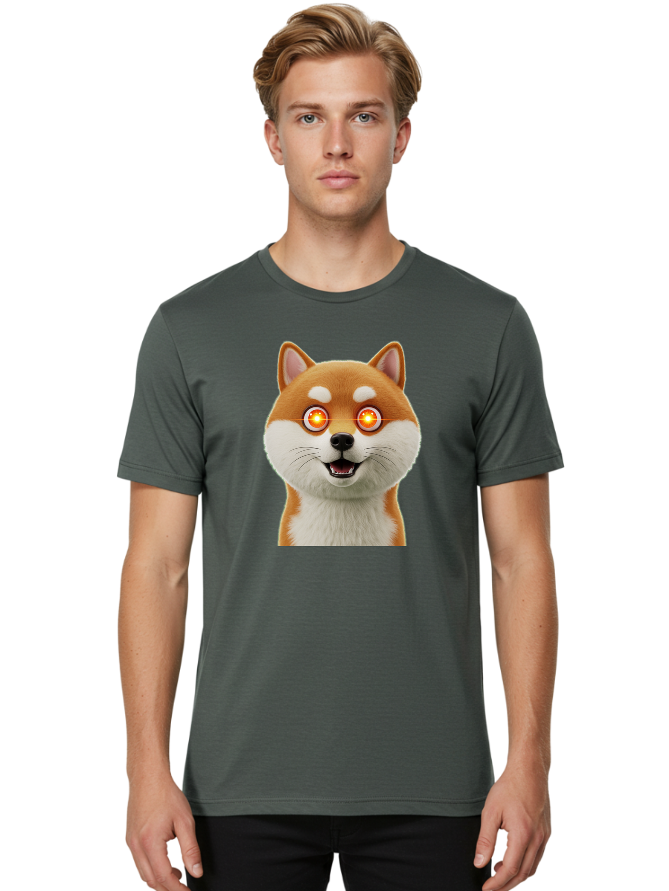 Shiba-Inu-2 Men'S Graphic Tee, 100% Cotton, Comfortable Casual Summer Wear, Machine Washable, Vintage Camera, Old Camera, Antique Camera, Black Camera, Classic Photography, Photography Equipment, Nostalgic Device, Film Camera, Camera Art Bao861