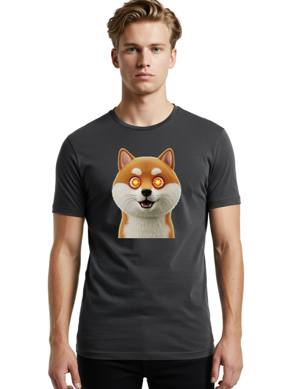 Shiba-Inu-2 Men'S Graphic Tee, 100% Cotton, Comfortable Casual Summer Wear, Machine Washable, Vintage Camera, Old Camera, Antique Camera, Black Camera, Classic Photography, Photography Equipment, Nostalgic Device, Film Camera, Camera Art Bao861