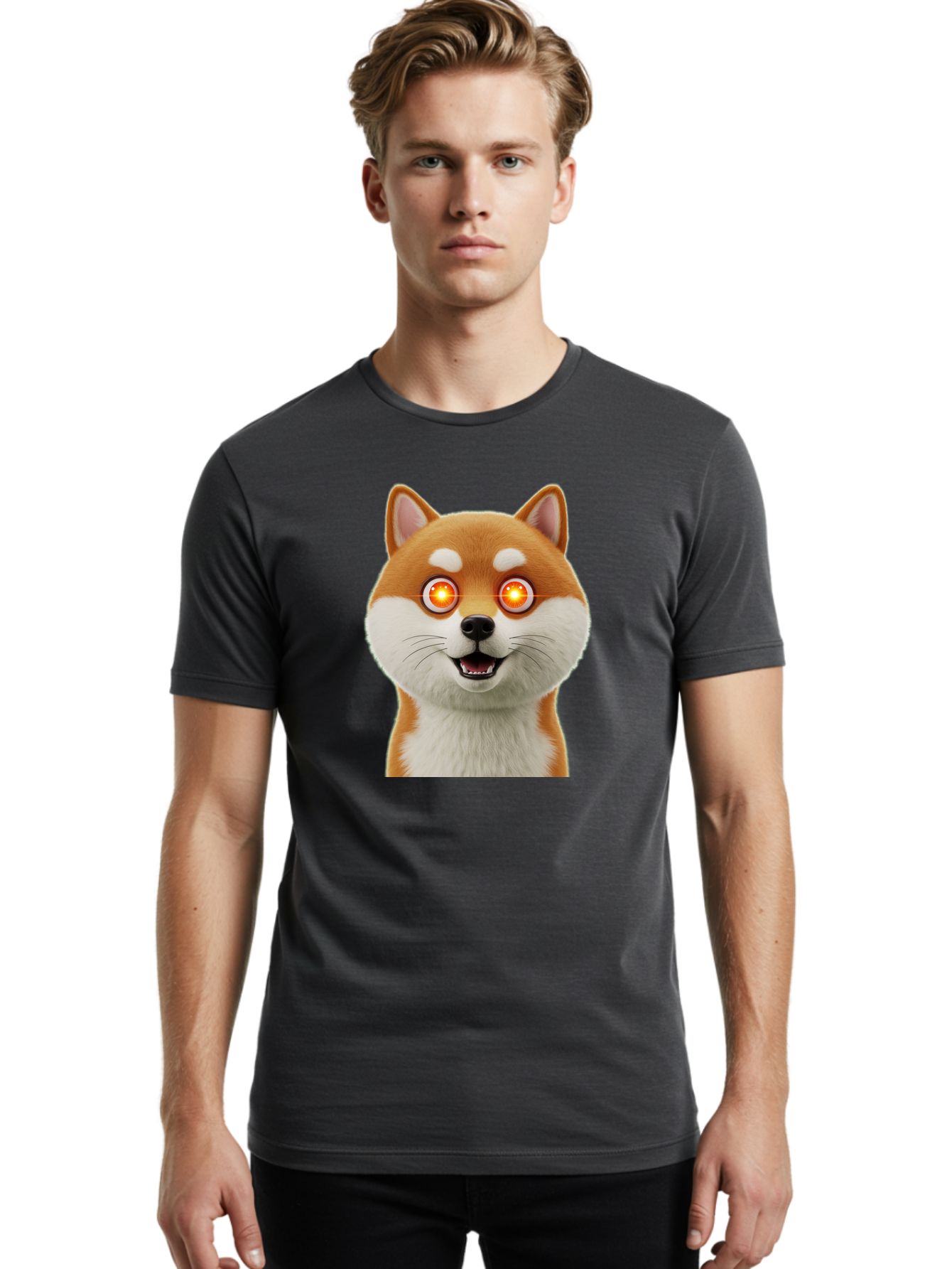 Shiba-Inu-2 Men'S Graphic Tee, 100% Cotton, Comfortable Casual Summer Wear, Machine Washable, Vintage Camera, Old Camera, Antique Camera, Black Camera, Classic Photography, Photography Equipment, Nostalgic Device, Film Camera, Camera Art Bao861