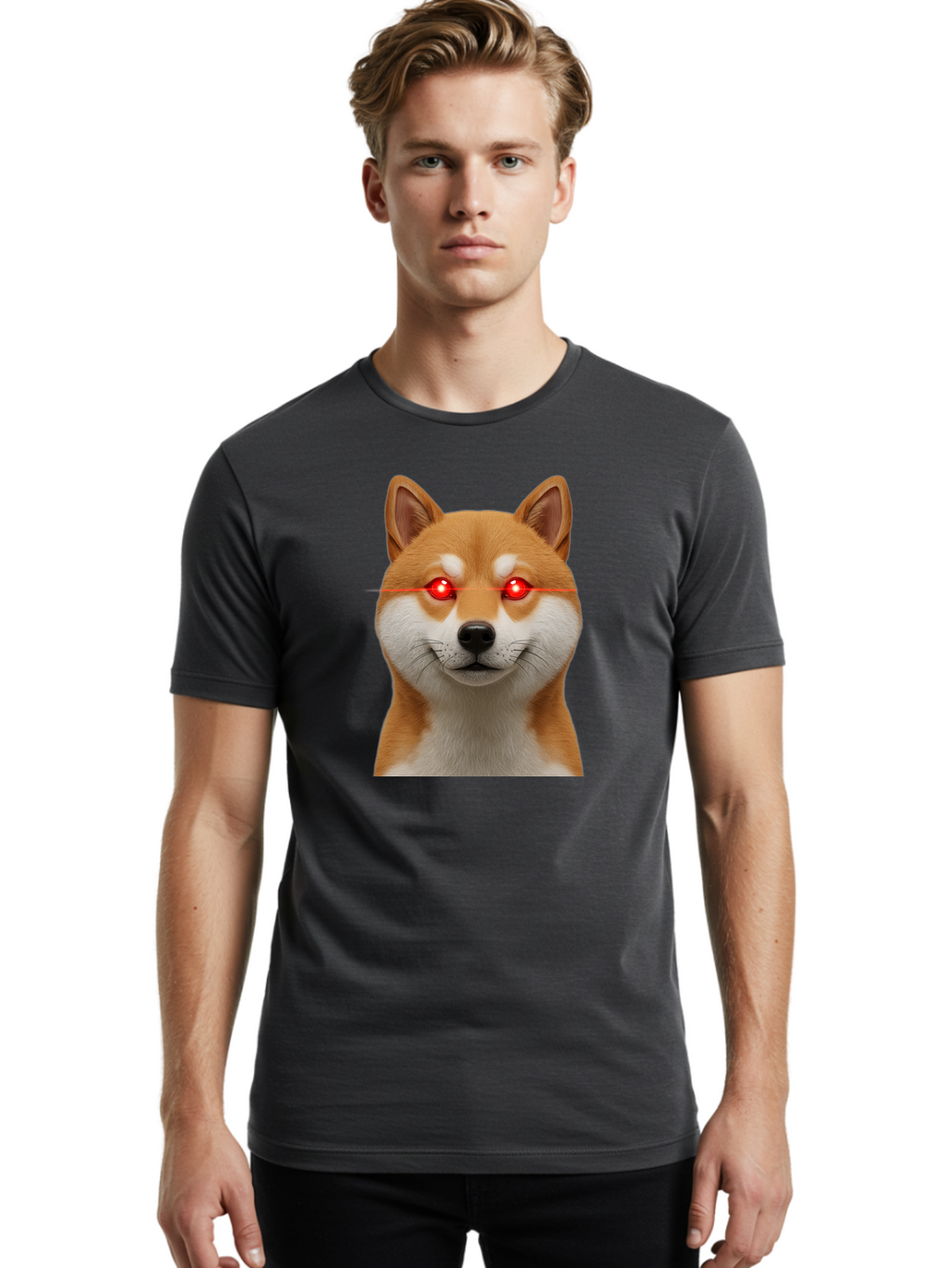 Shiba-Inu-Doge Men'S Graphic Tee, 100% Cotton, Comfortable Casual Summer Wear, Machine Washable, Vintage Camera, Old Camera, Antique Camera, Black Camera, Classic Photography, Photography Equipment, Nostalgic Device, Film Camera, Camera Art Bao864