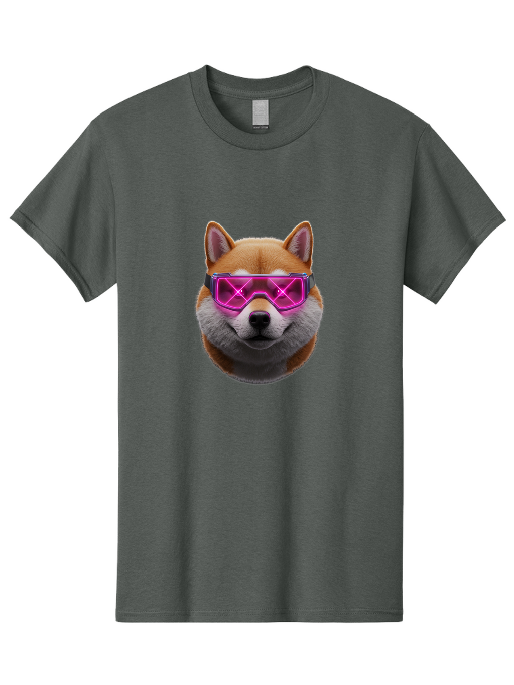 Shiba-Inu-With-Neon-Glasses Men'S Graphic Tee, 100% Cotton, Comfortable Casual Summer Wear, Machine Washable, Vintage Camera, Old Camera, Antique Camera, Black Camera, Classic Photography, Photography Equipment, Nostalgic Device, Film Camera, Bao865