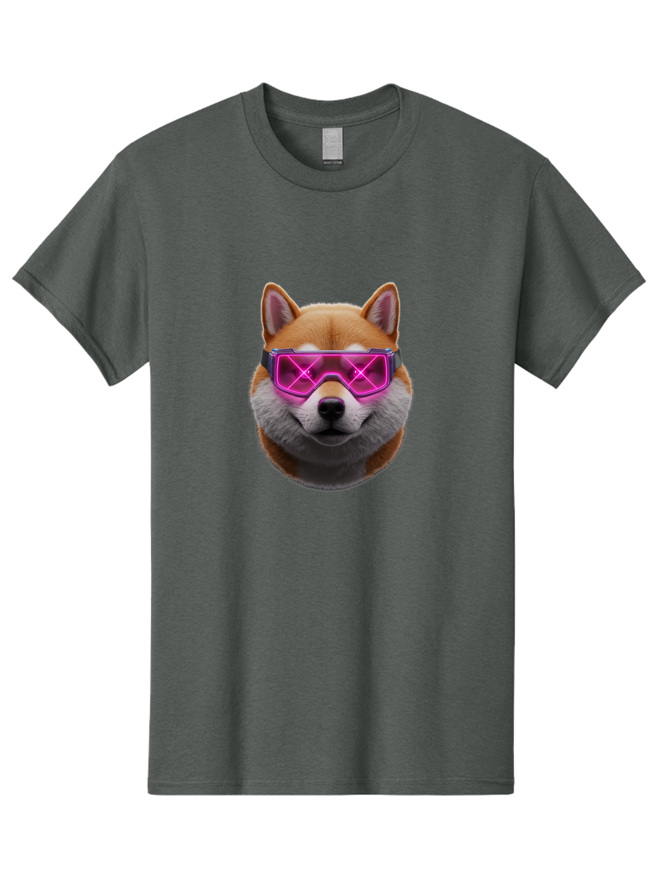 Shiba-Inu-With-Neon-Glasses Men'S Graphic Tee, 100% Cotton, Comfortable Casual Summer Wear, Machine Washable, Vintage Camera, Old Camera, Antique Camera, Black Camera, Classic Photography, Photography Equipment, Nostalgic Device, Film Camera, Bao865