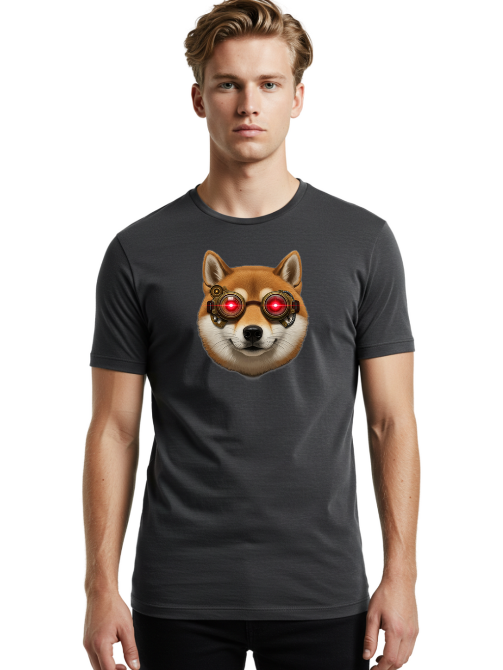 Shiba Men'S Graphic Tee, 100% Cotton, Comfortable Casual Summer Wear, Machine Washable, Vintage Camera, Old Camera, Antique Camera, Black Camera, Classic Photography, Photography Equipment, Nostalgic Device, Film Camera, Camera Art Bao867