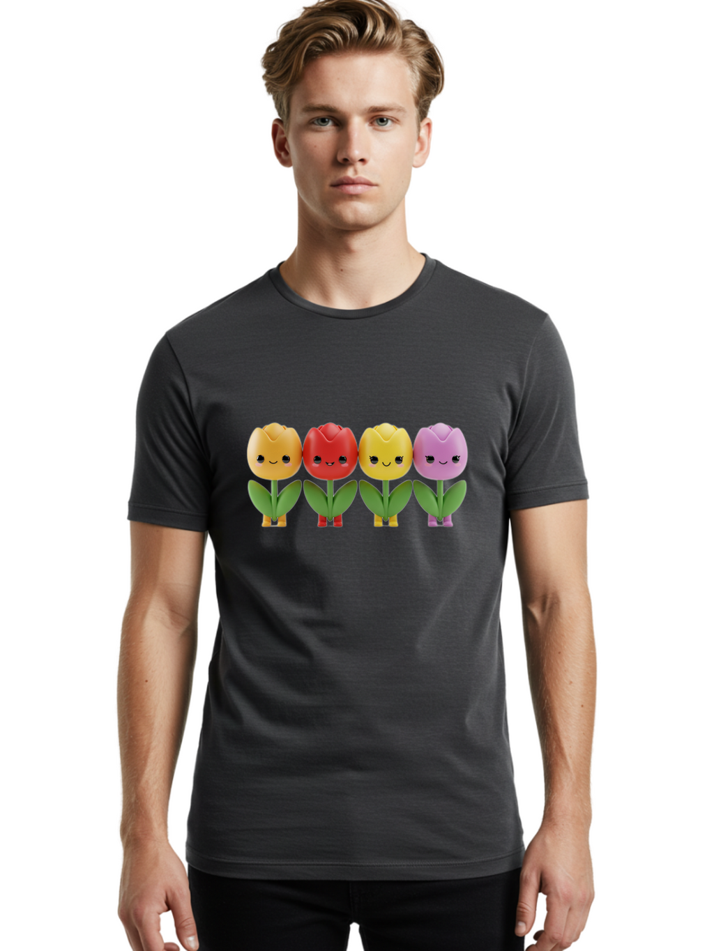 Shopkins-Tulips Men'S Graphic Tee, 100% Cotton, Comfortable Casual Summer Wear, Machine Washable, Vintage Camera, Old Camera, Antique Camera, Black Camera, Classic Photography, Photography Equipment, Nostalgic Device, Film Camera, Camera Art Bao869