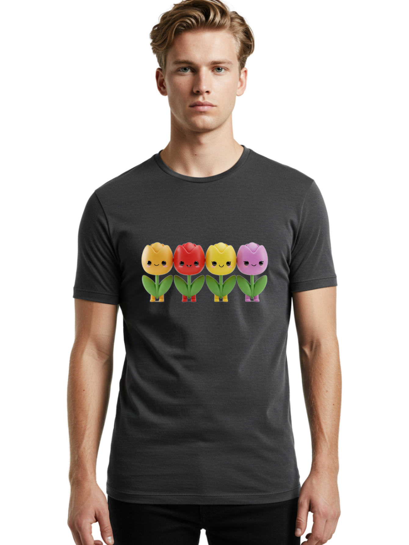 Shopkins-Tulips Men'S Graphic Tee, 100% Cotton, Comfortable Casual Summer Wear, Machine Washable, Vintage Camera, Old Camera, Antique Camera, Black Camera, Classic Photography, Photography Equipment, Nostalgic Device, Film Camera, Camera Art Bao869