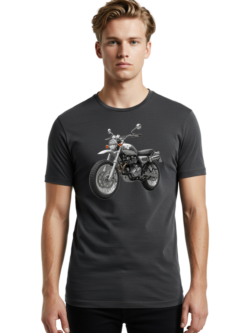 Silver-Motorcycle Men'S Graphic Tee, 100% Cotton, Comfortable Casual Summer Wear, Machine Washable, Vintage Camera, Old Camera, Antique Camera, Black Camera, Classic Photography, Photography Equipment, Nostalgic Device, Film Camera, Camera Art Bao872
