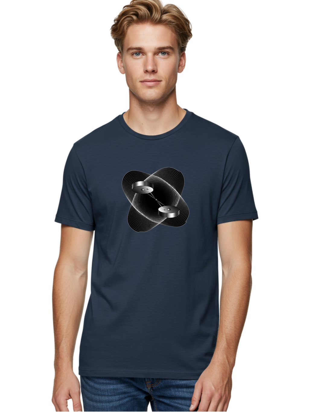 Silver-Soundwave-Speakers Men'S Graphic Tee, 100% Cotton, Comfortable Casual Summer Wear, Machine Washable, Vintage Camera, Old Camera, Antique Camera, Black Camera, Classic Photography, Photography Equipment, Nostalgic Device, Film Camera, Bao873