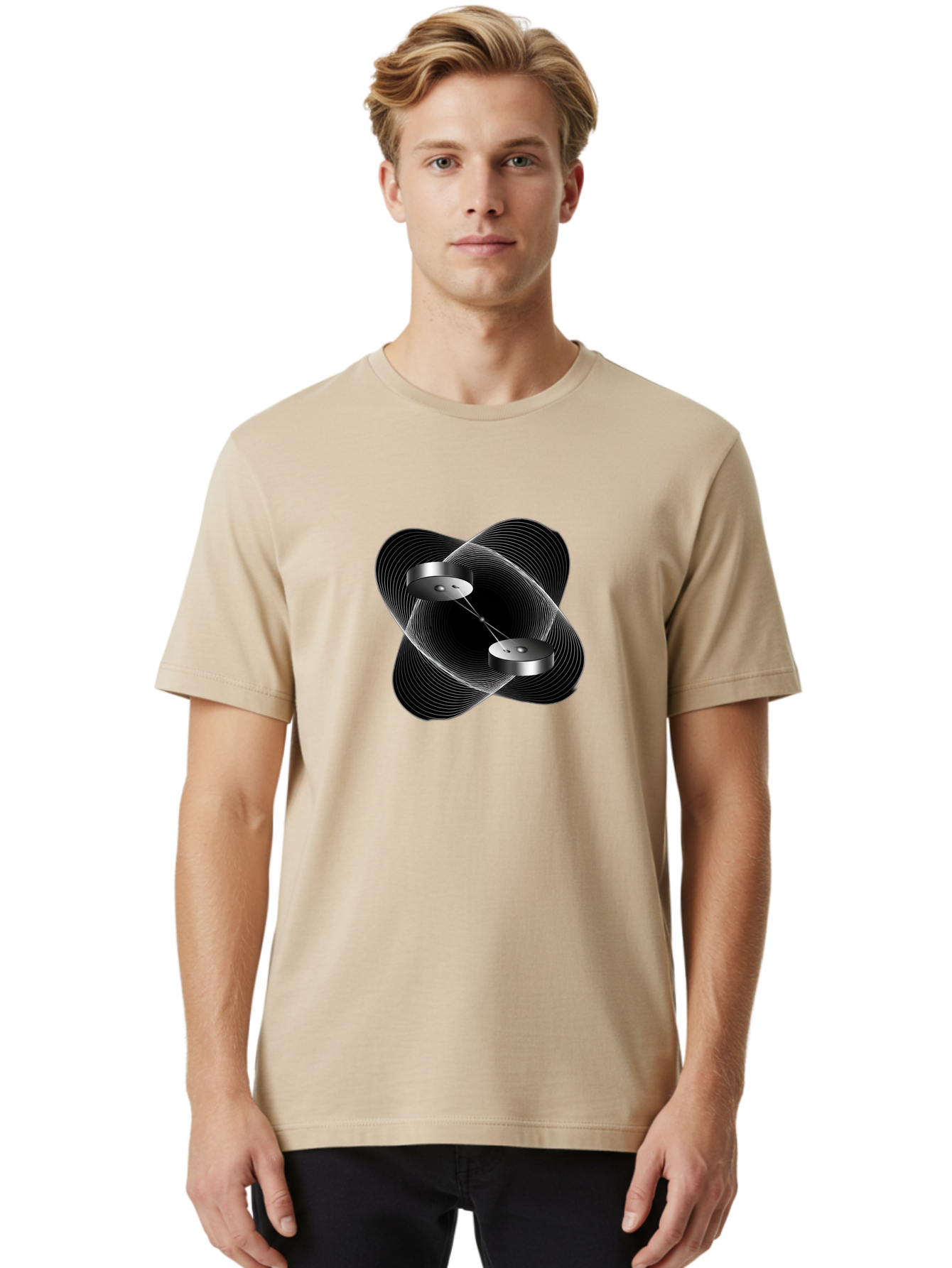 Silver-Soundwave-Speakers Men'S Graphic Tee, 100% Cotton, Comfortable Casual Summer Wear, Machine Washable, Vintage Camera, Old Camera, Antique Camera, Black Camera, Classic Photography, Photography Equipment, Nostalgic Device, Film Camera, Bao873
