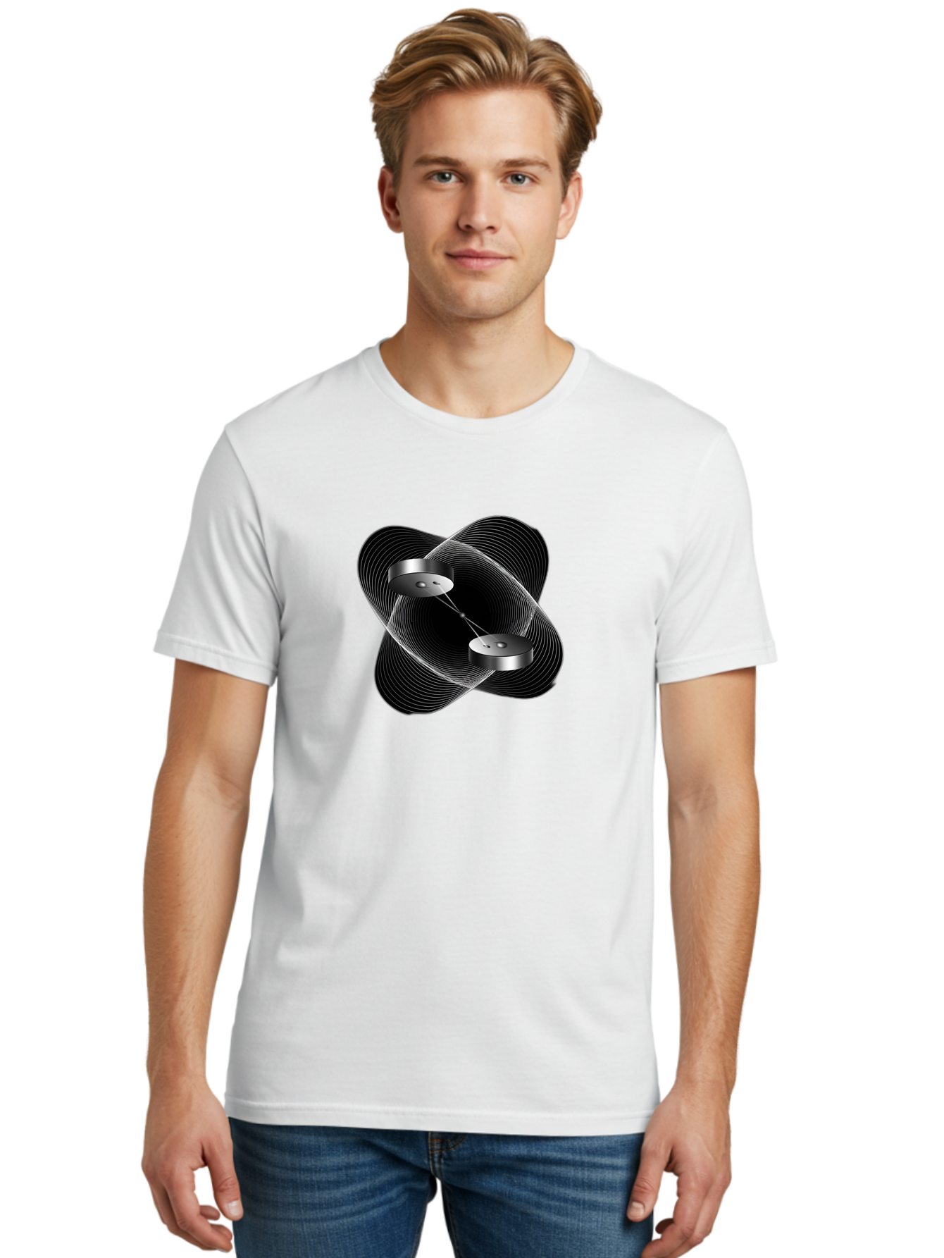 Silver-Soundwave-Speakers Men'S Graphic Tee, 100% Cotton, Comfortable Casual Summer Wear, Machine Washable, Vintage Camera, Old Camera, Antique Camera, Black Camera, Classic Photography, Photography Equipment, Nostalgic Device, Film Camera, Bao873