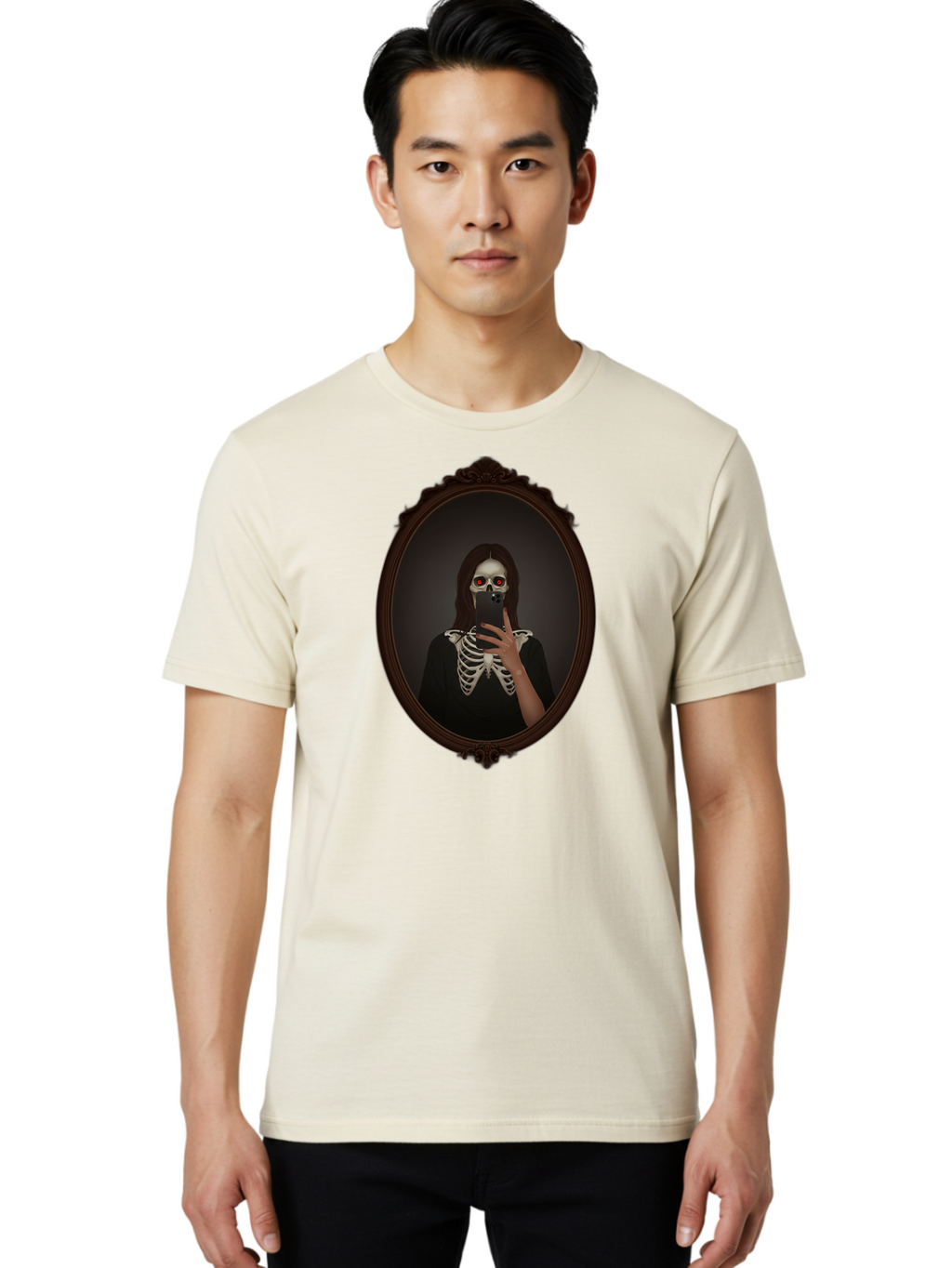 Skeleton-Girl Men'S Graphic Tee, 100% Cotton, Comfortable Casual Summer Wear, Machine Washable, Vintage Camera, Old Camera, Antique Camera, Black Camera, Classic Photography, Photography Equipment, Nostalgic Device, Film Camera, Camera Art Bao874