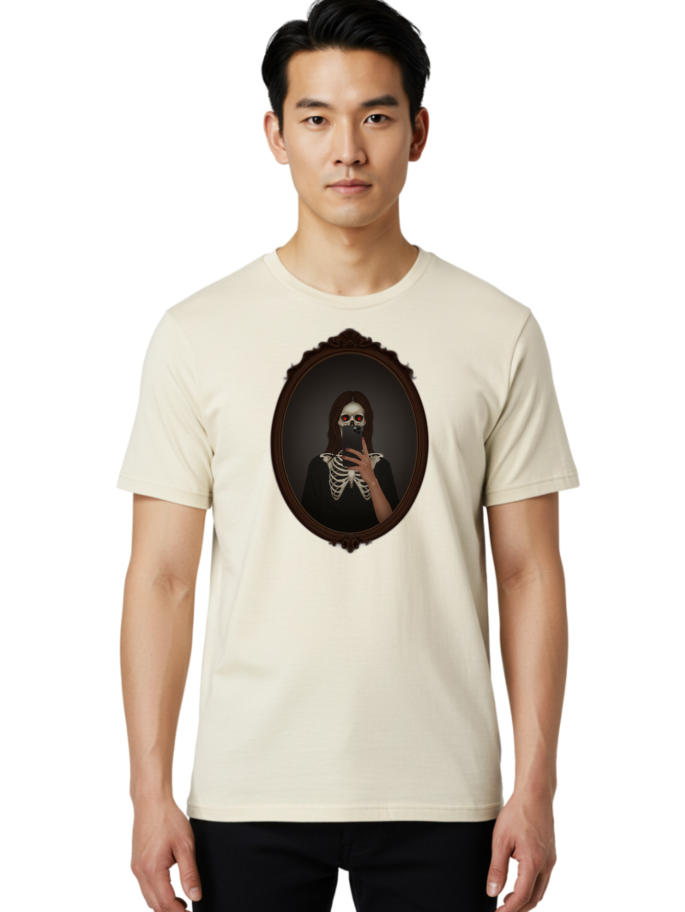 Skeleton-Girl Men'S Graphic Tee, 100% Cotton, Comfortable Casual Summer Wear, Machine Washable, Vintage Camera, Old Camera, Antique Camera, Black Camera, Classic Photography, Photography Equipment, Nostalgic Device, Film Camera, Camera Art Bao874