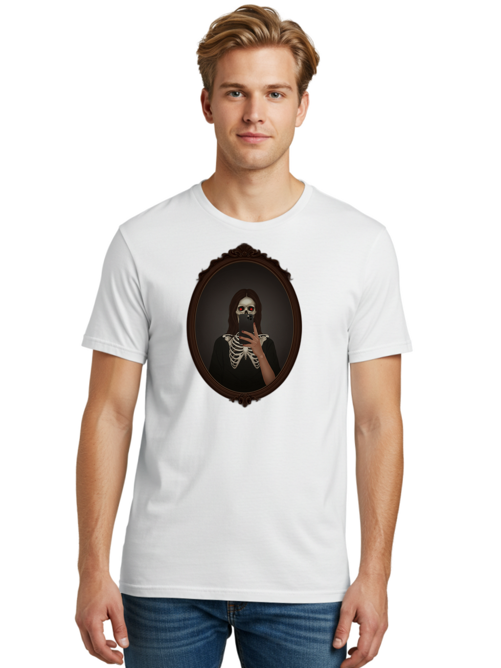 Skeleton-Girl Men'S Graphic Tee, 100% Cotton, Comfortable Casual Summer Wear, Machine Washable, Vintage Camera, Old Camera, Antique Camera, Black Camera, Classic Photography, Photography Equipment, Nostalgic Device, Film Camera, Camera Art Bao874