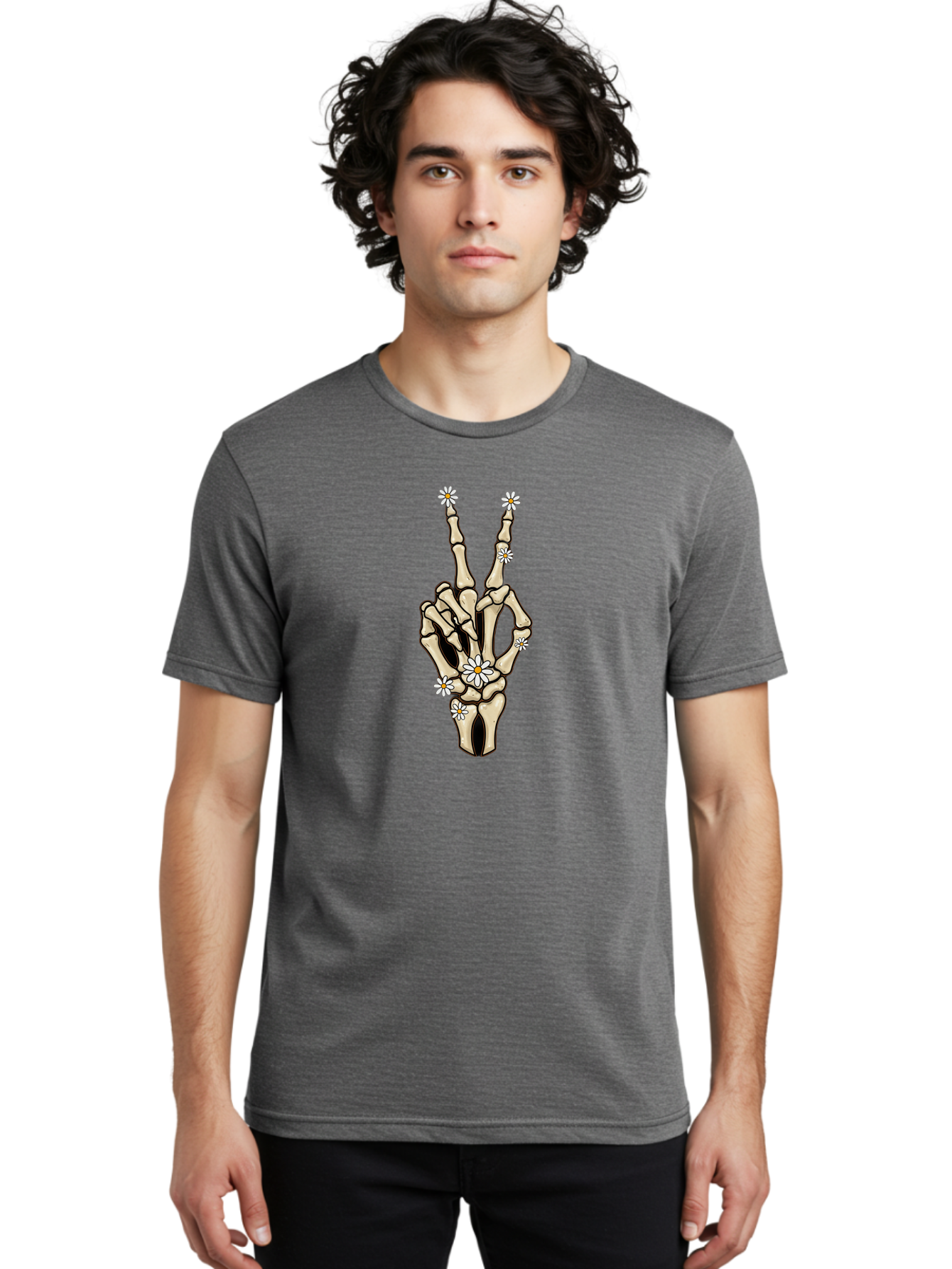 Skeleton-Hand-With-Daisies Men'S Graphic Tee, 100% Cotton, Comfortable Casual Summer Wear, Machine Washable, Vintage Camera, Old Camera, Antique Camera, Black Camera, Classic Photography, Photography Equipment, Nostalgic Device, Film Camera, Bao876