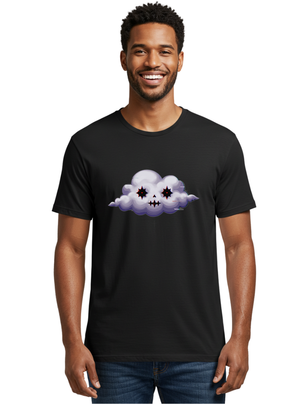 Skull-Cloud Men'S Graphic Tee, 100% Cotton, Comfortable Casual Summer Wear, Machine Washable, Vintage Camera, Old Camera, Antique Camera, Black Camera, Classic Photography, Photography Equipment, Nostalgic Device, Film Camera, Camera Art Bao880
