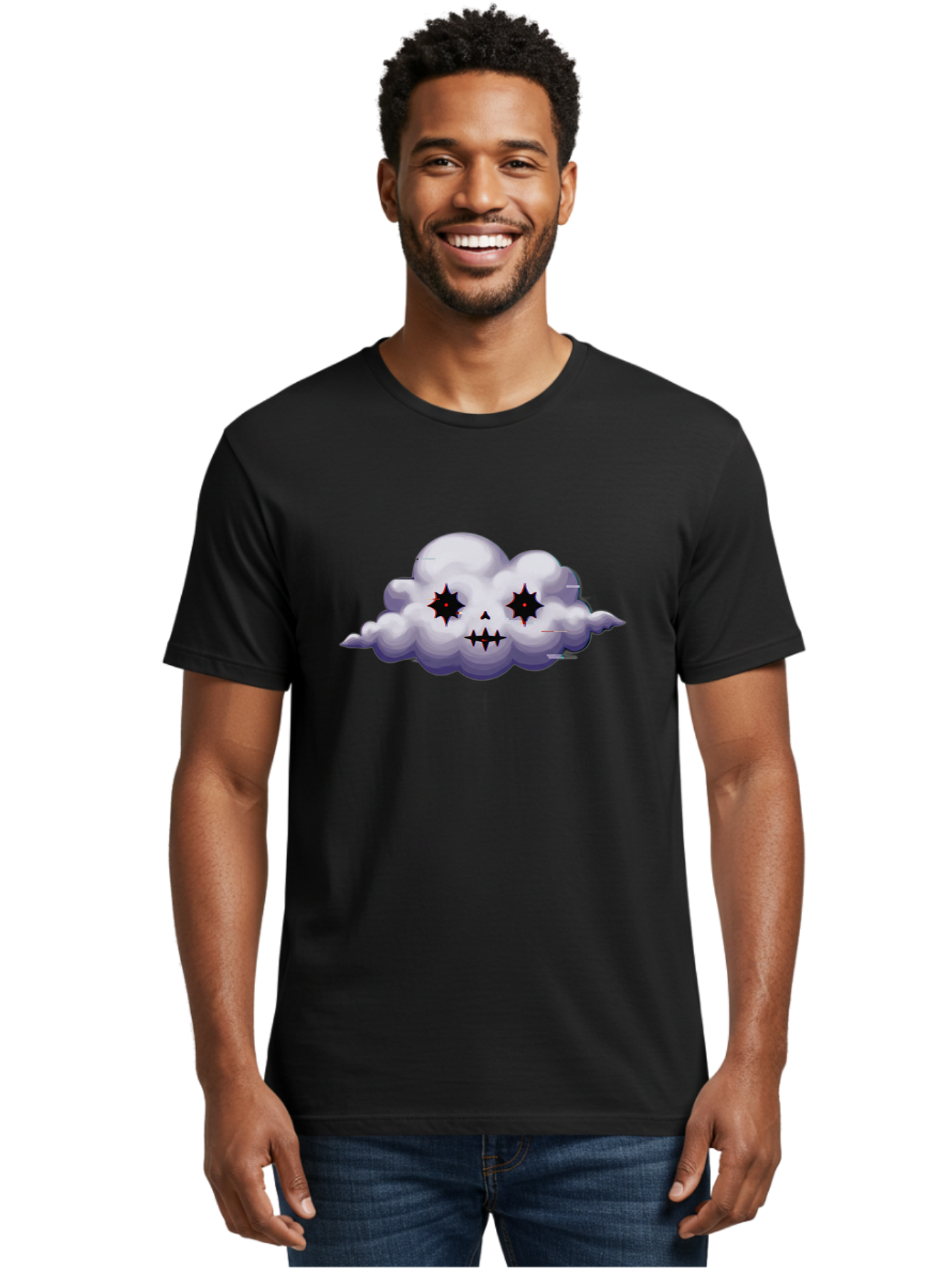Skull-Cloud Men'S Graphic Tee, 100% Cotton, Comfortable Casual Summer Wear, Machine Washable, Vintage Camera, Old Camera, Antique Camera, Black Camera, Classic Photography, Photography Equipment, Nostalgic Device, Film Camera, Camera Art Bao880