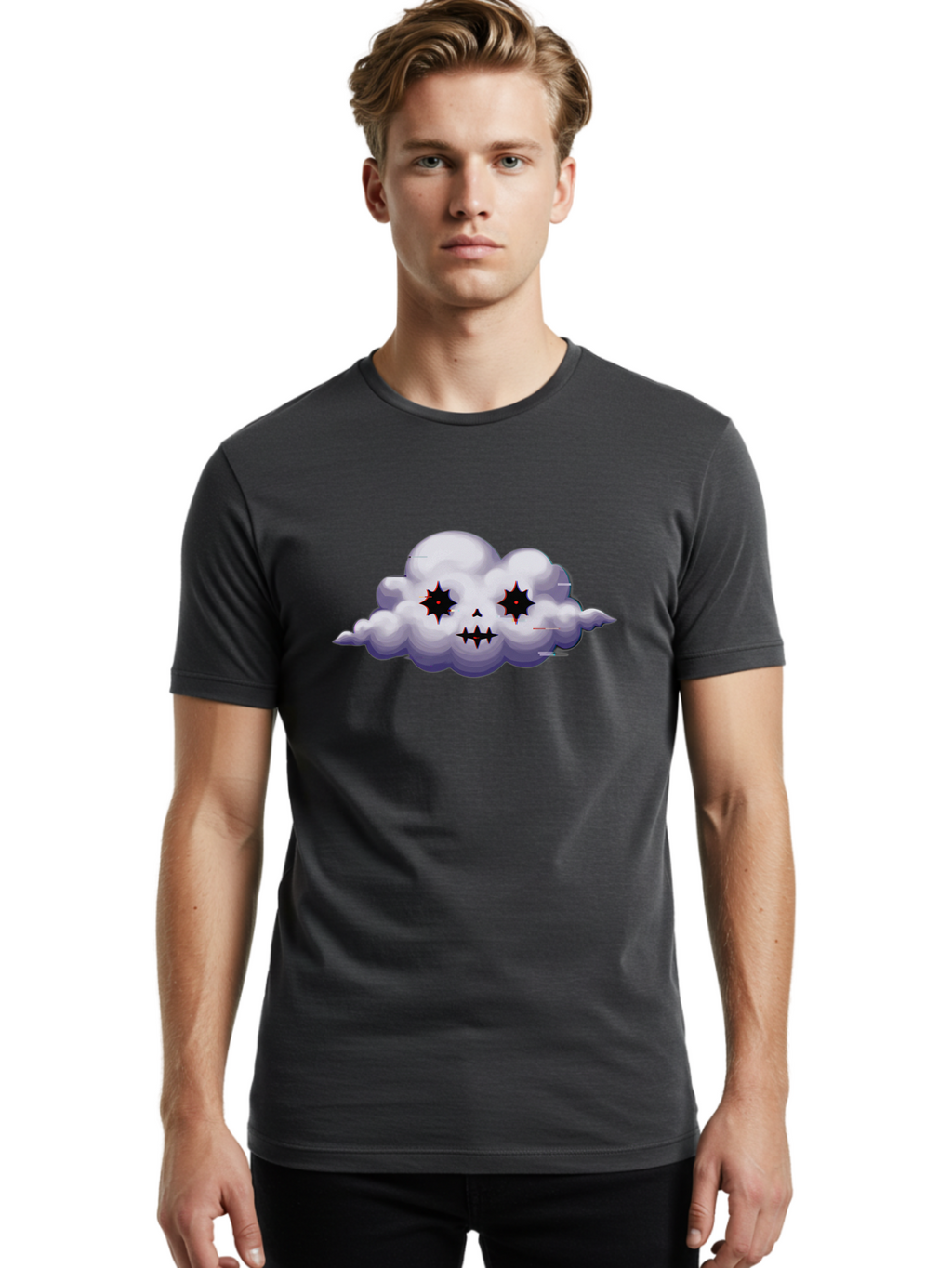 Skull-Cloud Men'S Graphic Tee, 100% Cotton, Comfortable Casual Summer Wear, Machine Washable, Vintage Camera, Old Camera, Antique Camera, Black Camera, Classic Photography, Photography Equipment, Nostalgic Device, Film Camera, Camera Art Bao880