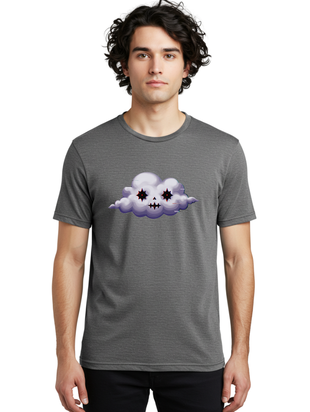 Skull-Cloud Men'S Graphic Tee, 100% Cotton, Comfortable Casual Summer Wear, Machine Washable, Vintage Camera, Old Camera, Antique Camera, Black Camera, Classic Photography, Photography Equipment, Nostalgic Device, Film Camera, Camera Art Bao880
