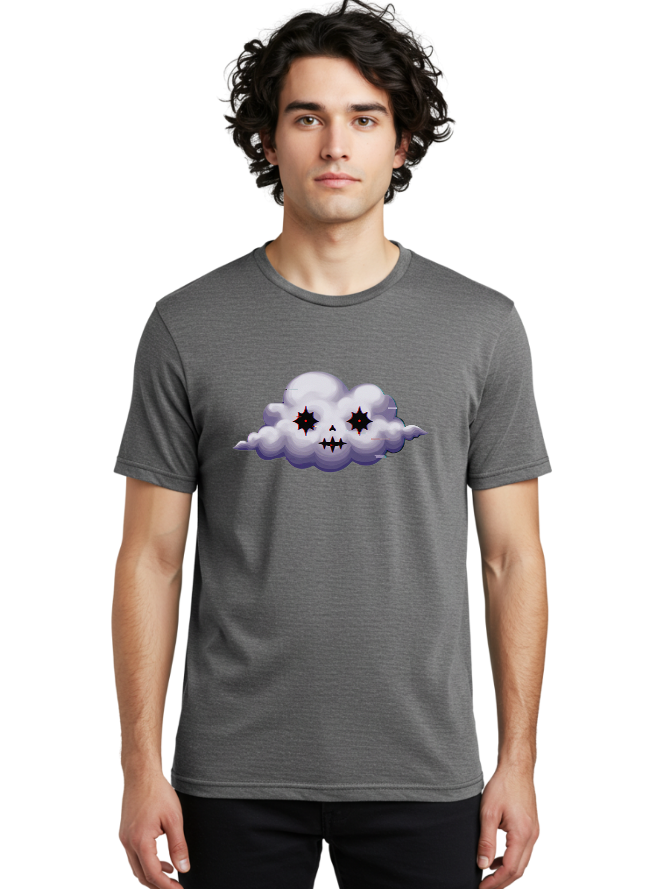 Skull-Cloud Men'S Graphic Tee, 100% Cotton, Comfortable Casual Summer Wear, Machine Washable, Vintage Camera, Old Camera, Antique Camera, Black Camera, Classic Photography, Photography Equipment, Nostalgic Device, Film Camera, Camera Art Bao880