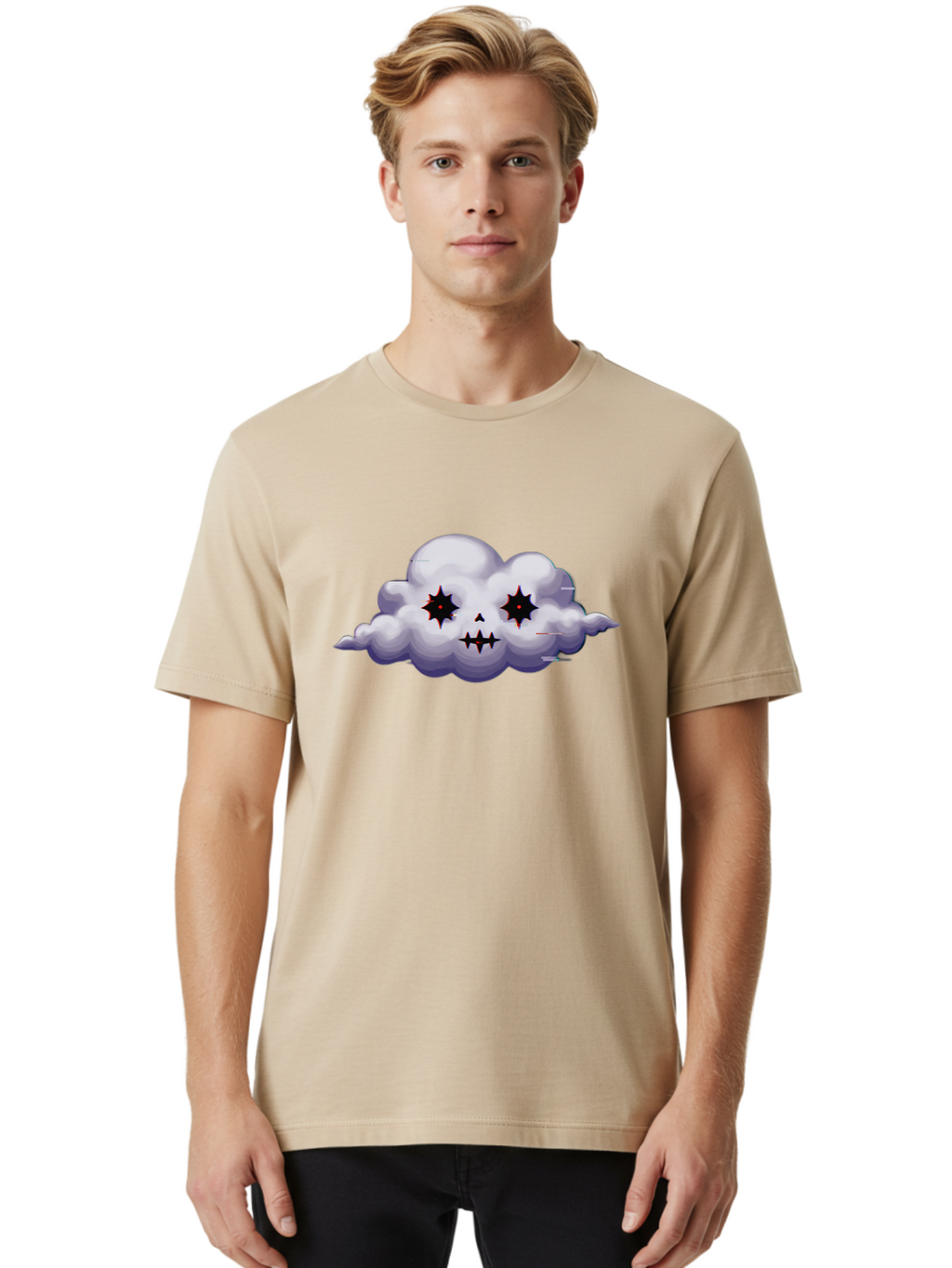 Skull-Cloud Men'S Graphic Tee, 100% Cotton, Comfortable Casual Summer Wear, Machine Washable, Vintage Camera, Old Camera, Antique Camera, Black Camera, Classic Photography, Photography Equipment, Nostalgic Device, Film Camera, Camera Art Bao880