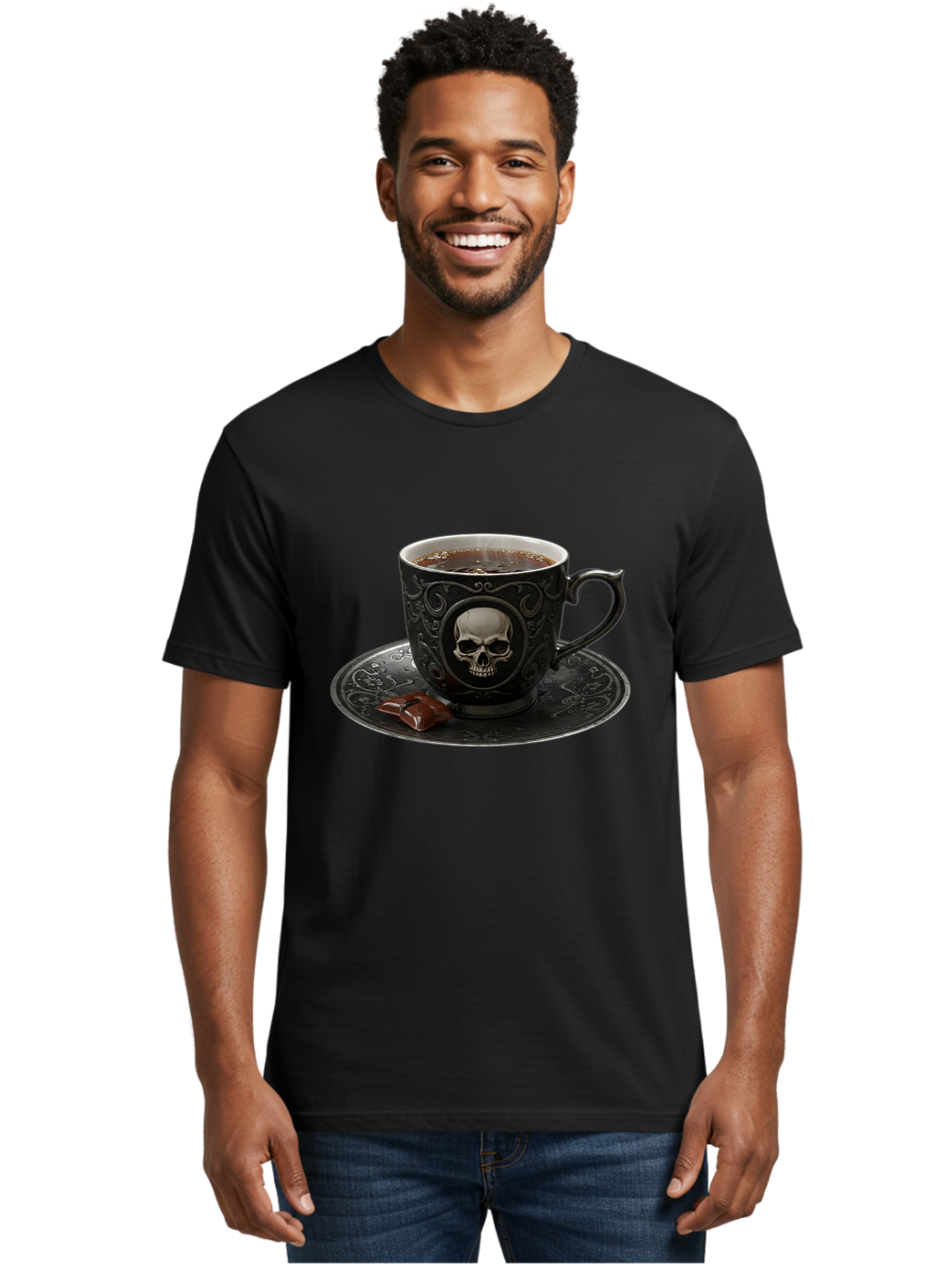 Skull-Cup Men'S Graphic Tee, 100% Cotton, Comfortable Casual Summer Wear, Machine Washable, Vintage Camera, Old Camera, Antique Camera, Black Camera, Classic Photography, Photography Equipment, Nostalgic Device, Film Camera, Camera Art Bao881