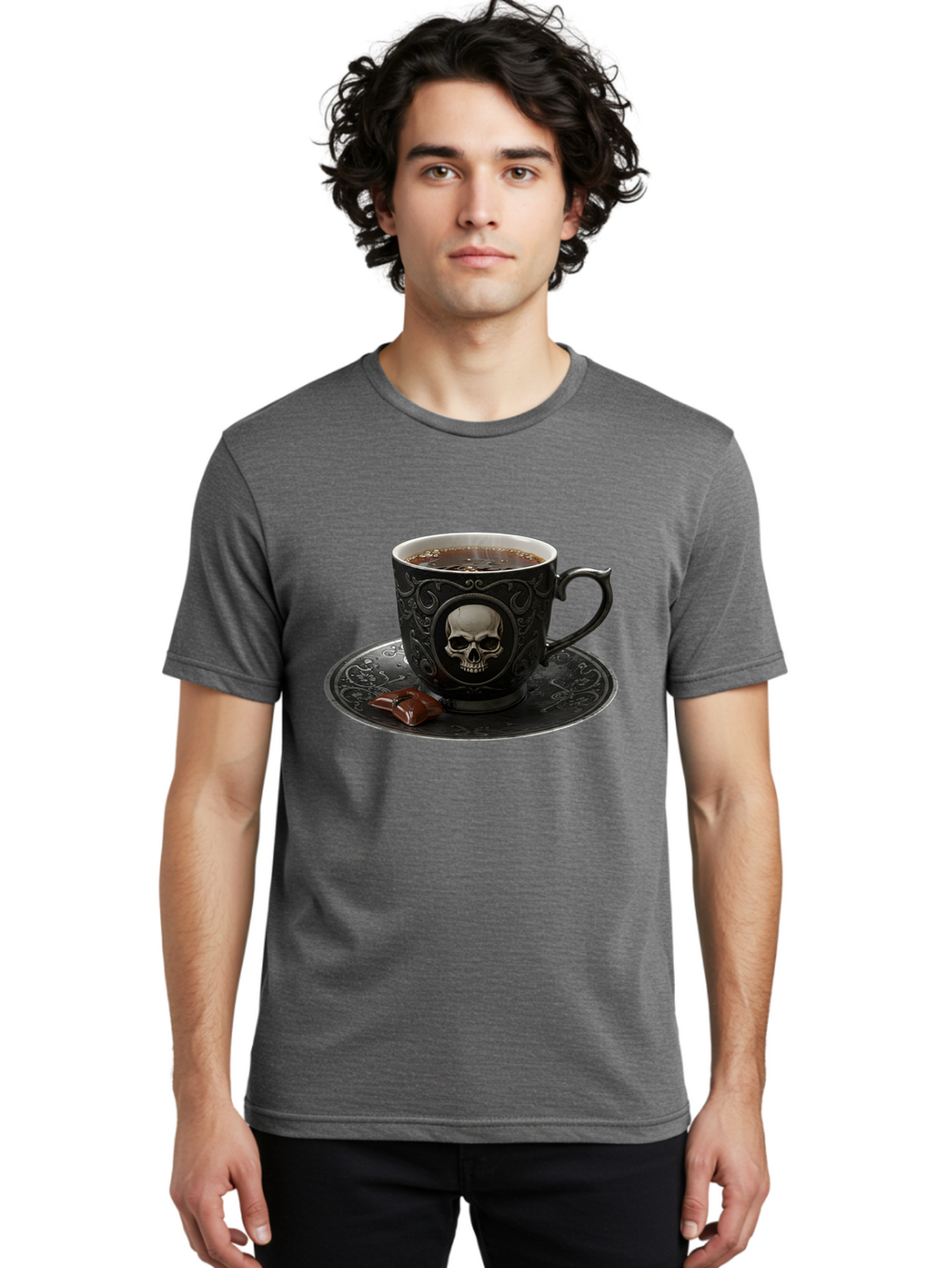 Skull-Cup Men'S Graphic Tee, 100% Cotton, Comfortable Casual Summer Wear, Machine Washable, Vintage Camera, Old Camera, Antique Camera, Black Camera, Classic Photography, Photography Equipment, Nostalgic Device, Film Camera, Camera Art Bao881