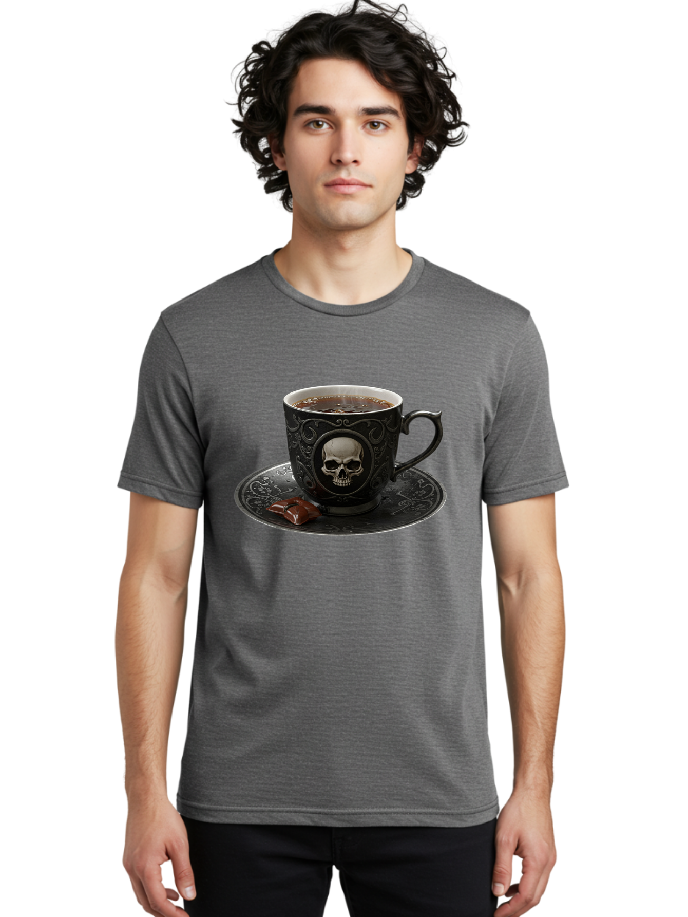 Skull-Cup Men'S Graphic Tee, 100% Cotton, Comfortable Casual Summer Wear, Machine Washable, Vintage Camera, Old Camera, Antique Camera, Black Camera, Classic Photography, Photography Equipment, Nostalgic Device, Film Camera, Camera Art Bao881