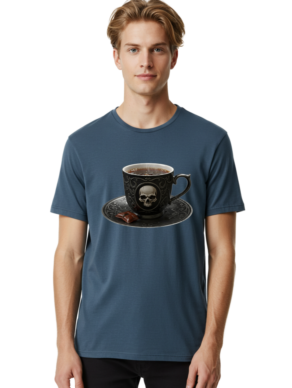Skull-Cup Men'S Graphic Tee, 100% Cotton, Comfortable Casual Summer Wear, Machine Washable, Vintage Camera, Old Camera, Antique Camera, Black Camera, Classic Photography, Photography Equipment, Nostalgic Device, Film Camera, Camera Art Bao881
