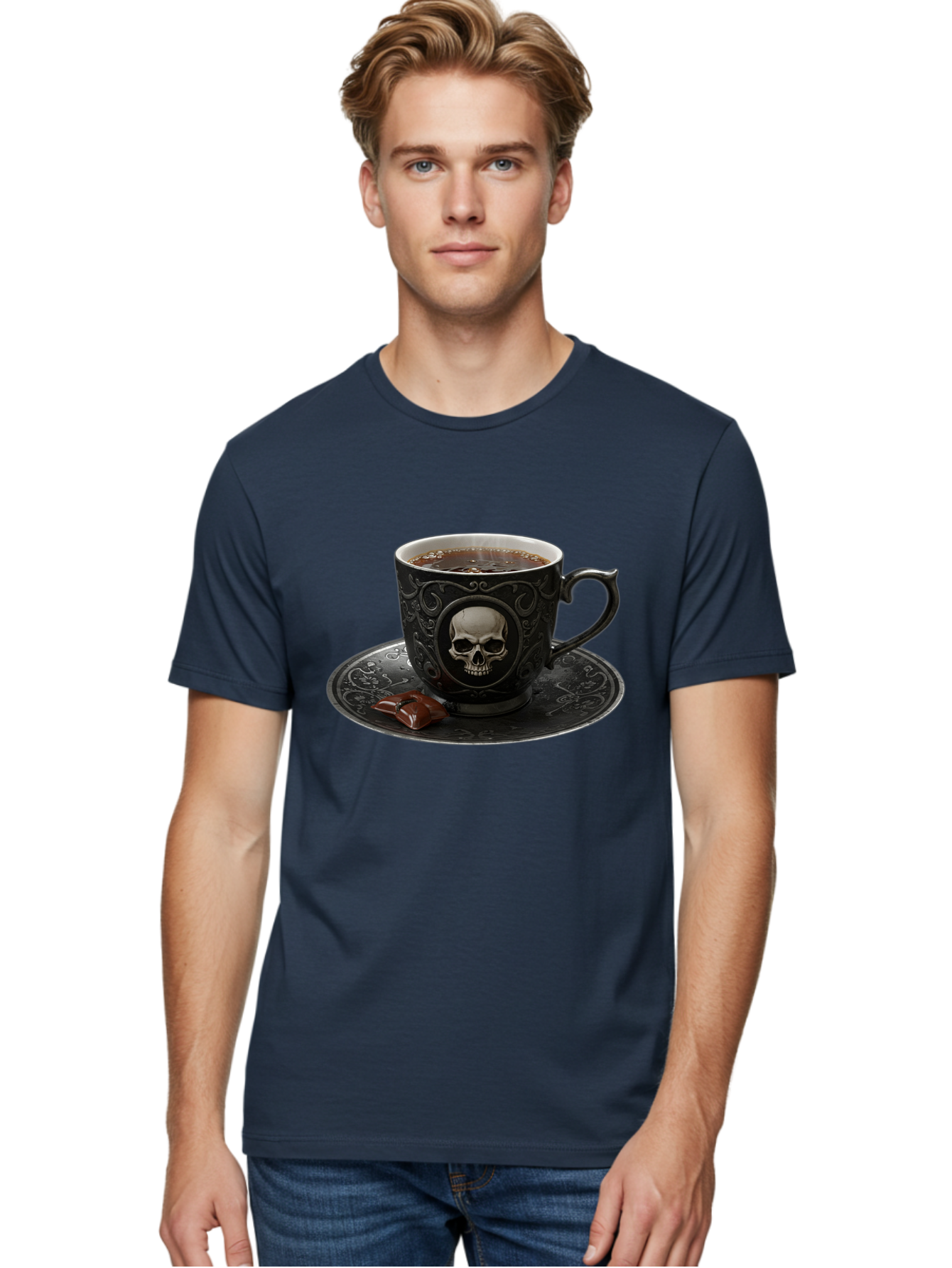 Skull-Cup Men'S Graphic Tee, 100% Cotton, Comfortable Casual Summer Wear, Machine Washable, Vintage Camera, Old Camera, Antique Camera, Black Camera, Classic Photography, Photography Equipment, Nostalgic Device, Film Camera, Camera Art Bao881
