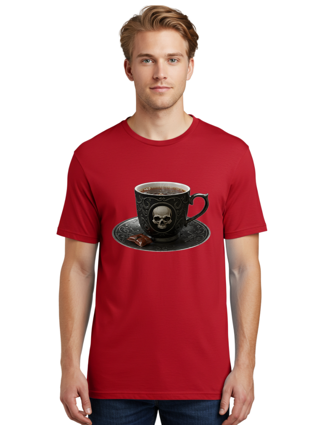 Skull-Cup Men'S Graphic Tee, 100% Cotton, Comfortable Casual Summer Wear, Machine Washable, Vintage Camera, Old Camera, Antique Camera, Black Camera, Classic Photography, Photography Equipment, Nostalgic Device, Film Camera, Camera Art Bao881