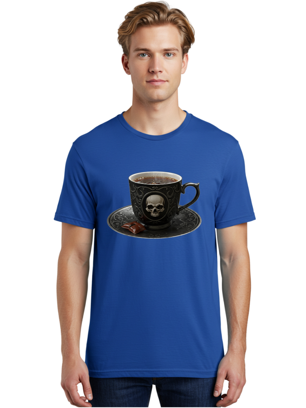 Skull-Cup Men'S Graphic Tee, 100% Cotton, Comfortable Casual Summer Wear, Machine Washable, Vintage Camera, Old Camera, Antique Camera, Black Camera, Classic Photography, Photography Equipment, Nostalgic Device, Film Camera, Camera Art Bao881