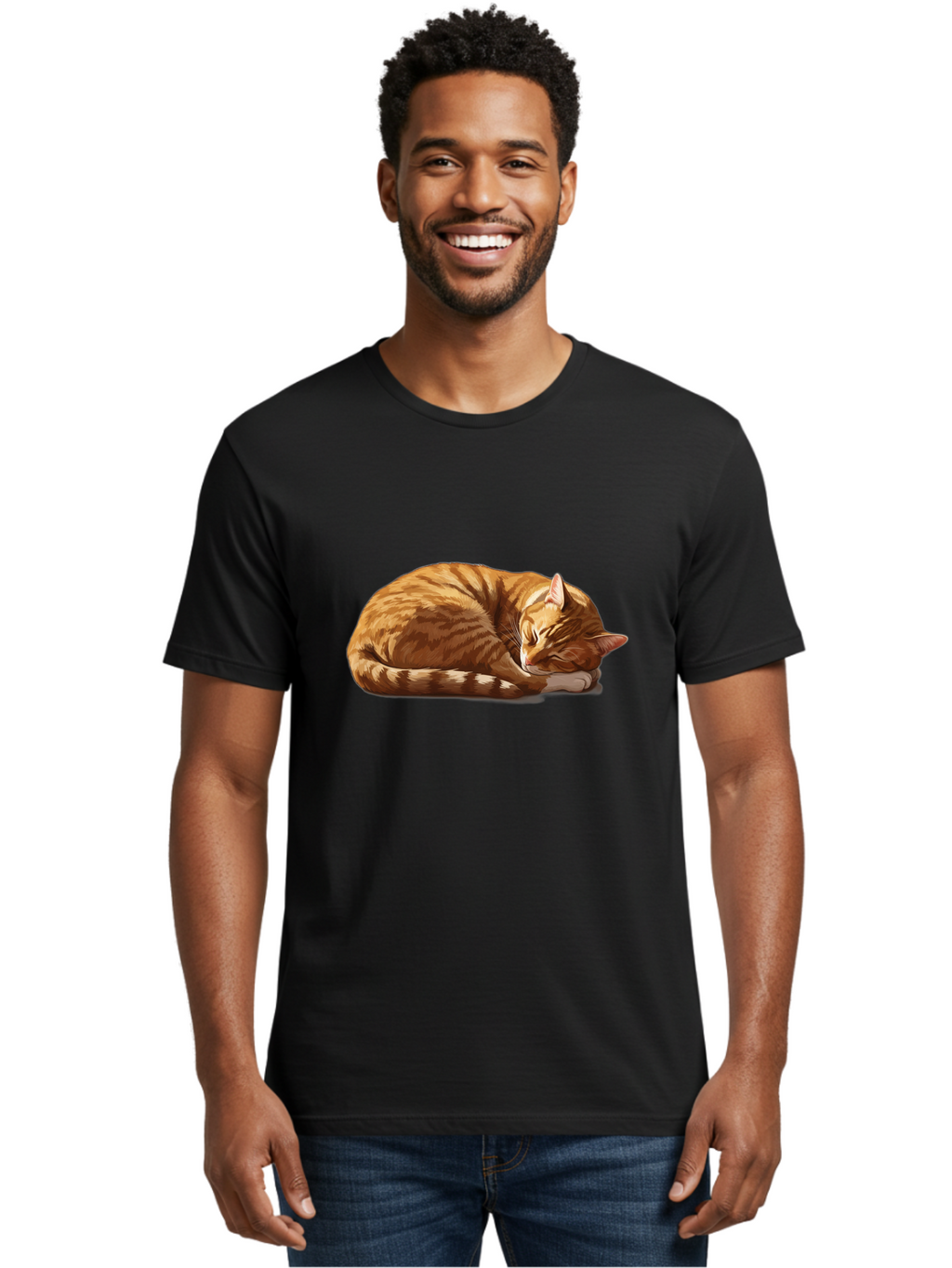 Sleeping-Orange-Tabby-Cat Men'S Graphic Tee, 100% Cotton, Comfortable Casual Summer Wear, Machine Washable, Vintage Camera, Old Camera, Antique Camera, Black Camera, Classic Photography, Photography Equipment, Nostalgic Device, Film Camera, Bao884