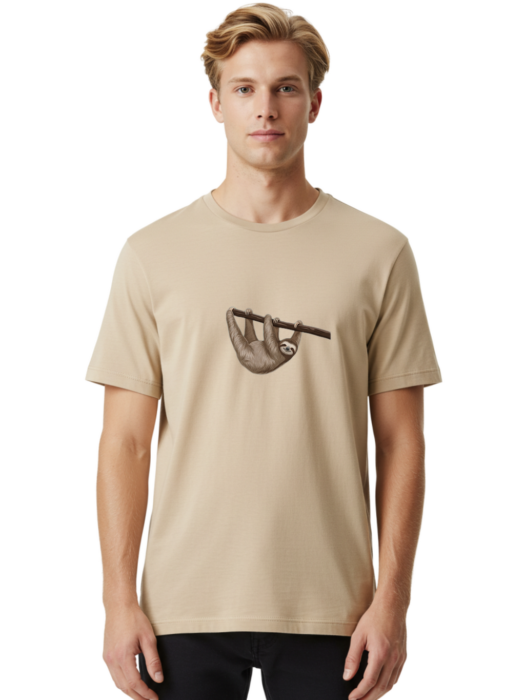 Sloth-Hanging-From-Branch Men'S Graphic Tee, 100% Cotton, Comfortable Casual Summer Wear, Machine Washable, Vintage Camera, Old Camera, Antique Camera, Black Camera, Classic Photography, Photography Equipment, Nostalgic Device, Film Camera, Bao892