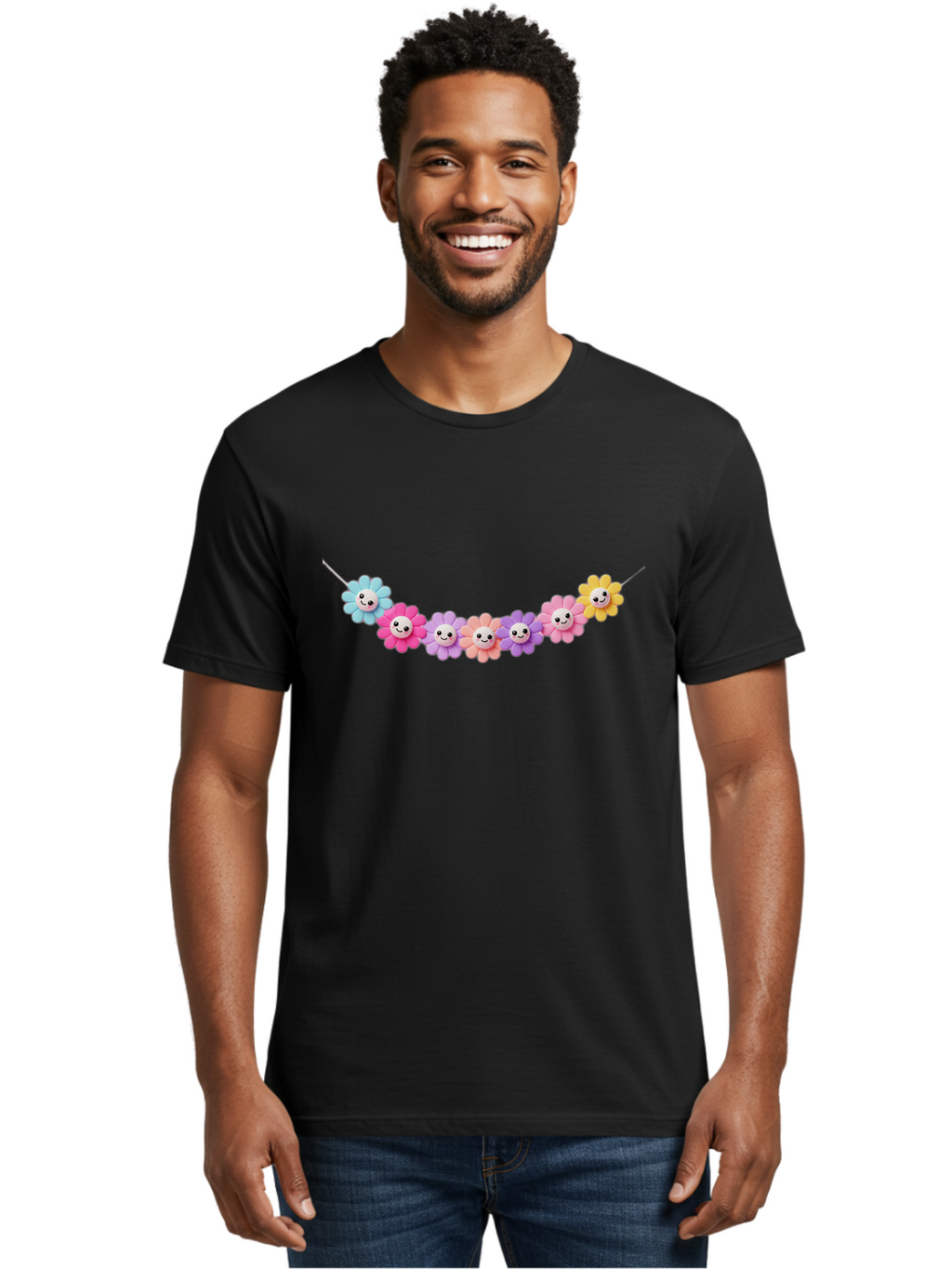 Smiley-Flower-Garland Men'S Graphic Tee, 100% Cotton, Comfortable Casual Summer Wear, Machine Washable, Vintage Camera, Old Camera, Antique Camera, Black Camera, Classic Photography, Photography Equipment, Nostalgic Device, Film Camera, Bao893