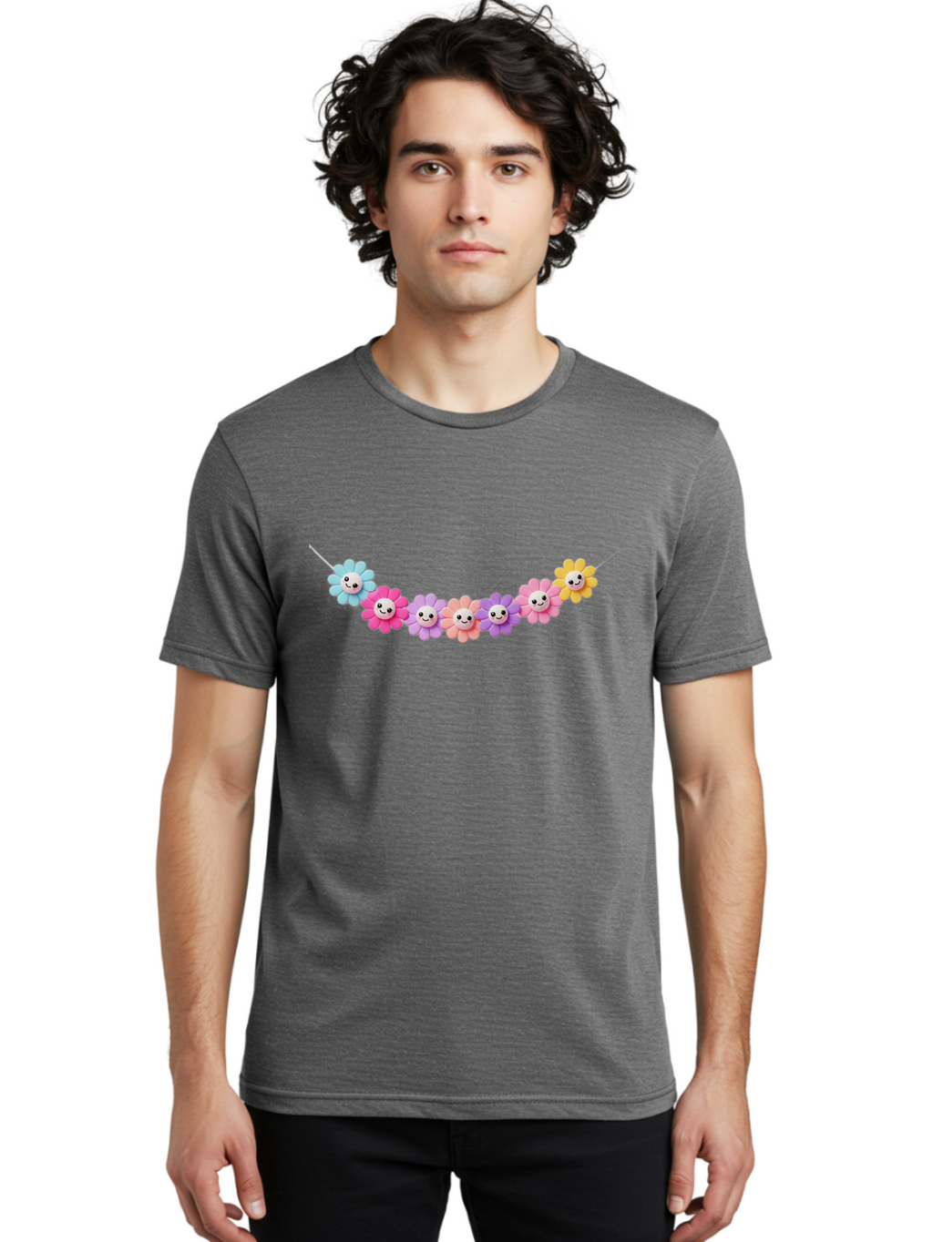 Smiley-Flower-Garland Men'S Graphic Tee, 100% Cotton, Comfortable Casual Summer Wear, Machine Washable, Vintage Camera, Old Camera, Antique Camera, Black Camera, Classic Photography, Photography Equipment, Nostalgic Device, Film Camera, Bao893