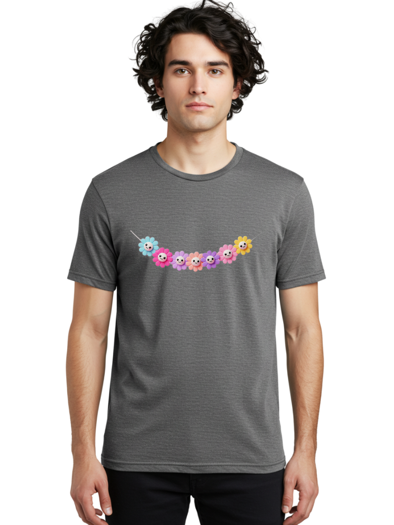 Smiley-Flower-Garland Men'S Graphic Tee, 100% Cotton, Comfortable Casual Summer Wear, Machine Washable, Vintage Camera, Old Camera, Antique Camera, Black Camera, Classic Photography, Photography Equipment, Nostalgic Device, Film Camera, Bao893