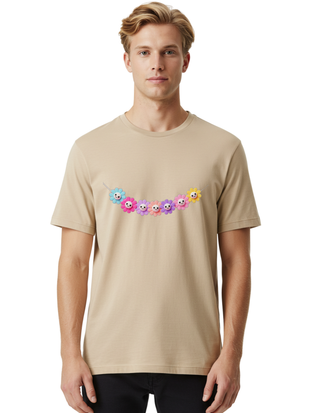 Smiley-Flower-Garland Men'S Graphic Tee, 100% Cotton, Comfortable Casual Summer Wear, Machine Washable, Vintage Camera, Old Camera, Antique Camera, Black Camera, Classic Photography, Photography Equipment, Nostalgic Device, Film Camera, Bao893