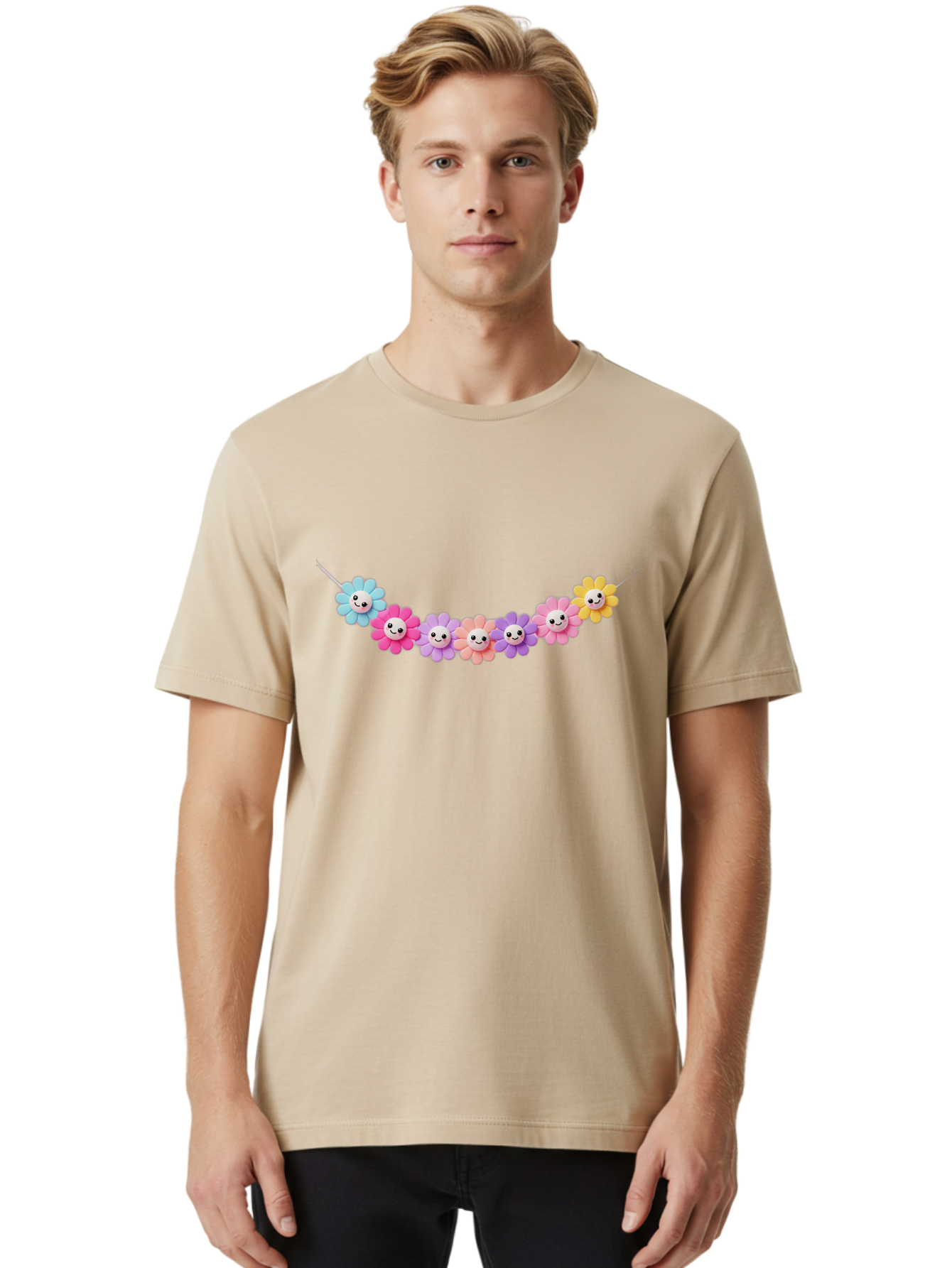 Smiley-Flower-Garland Men'S Graphic Tee, 100% Cotton, Comfortable Casual Summer Wear, Machine Washable, Vintage Camera, Old Camera, Antique Camera, Black Camera, Classic Photography, Photography Equipment, Nostalgic Device, Film Camera, Bao893