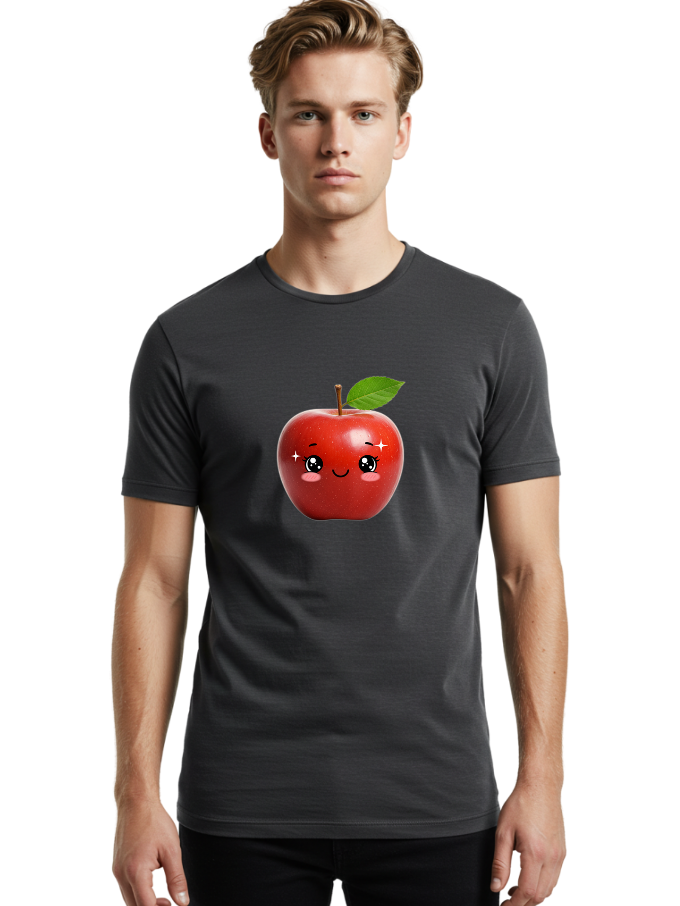 Smiling-Apple-1 Men'S Graphic Tee, 100% Cotton, Comfortable Casual Summer Wear, Machine Washable, Vintage Camera, Old Camera, Antique Camera, Black Camera, Classic Photography, Photography Equipment, Nostalgic Device, Film Camera, Camera Art Bao895