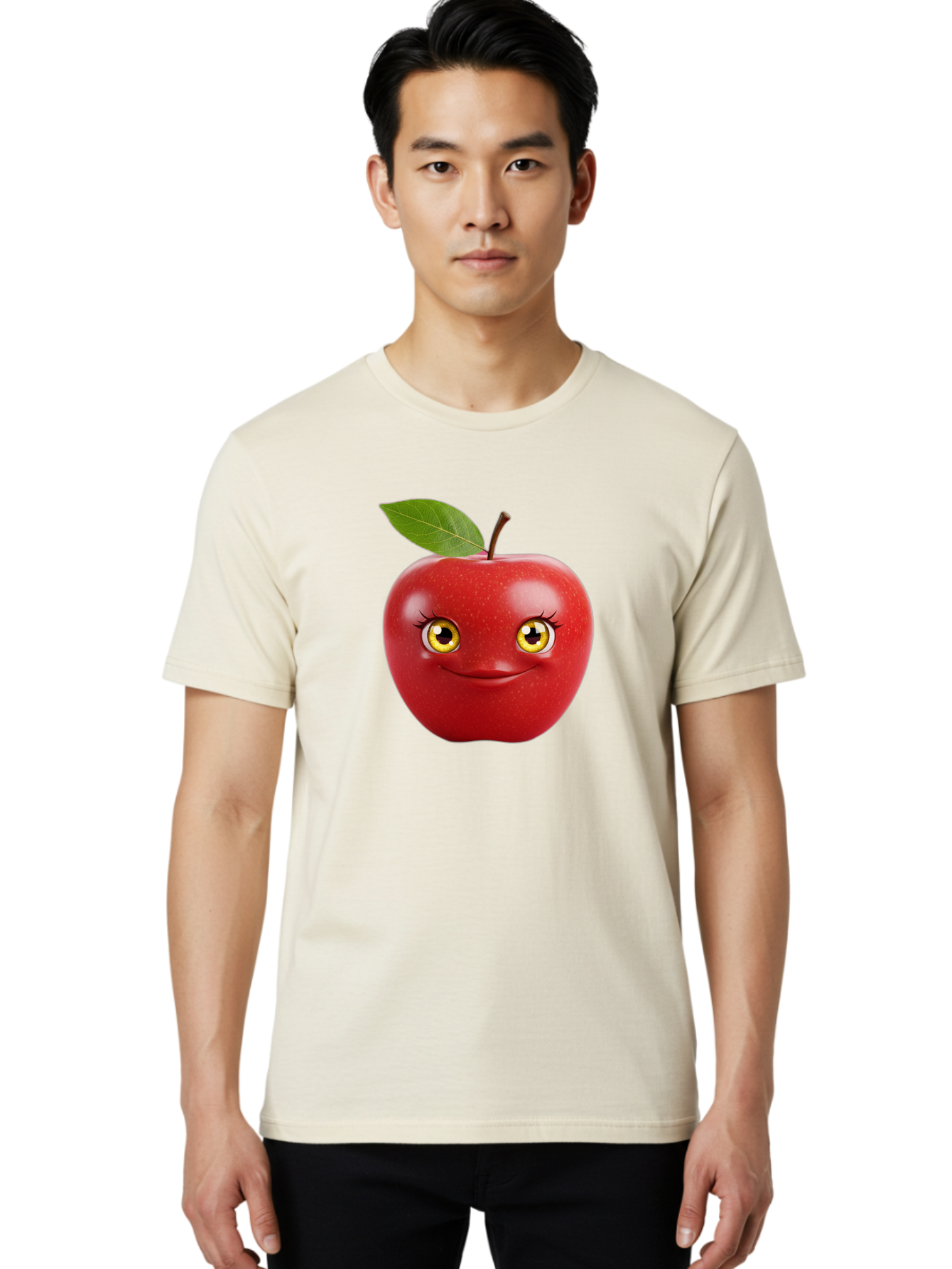 Smiling-Apple-2 Men'S Graphic Tee, 100% Cotton, Comfortable Casual Summer Wear, Machine Washable, Vintage Camera, Old Camera, Antique Camera, Black Camera, Classic Photography, Photography Equipment, Nostalgic Device, Film Camera, Camera Art Bao896