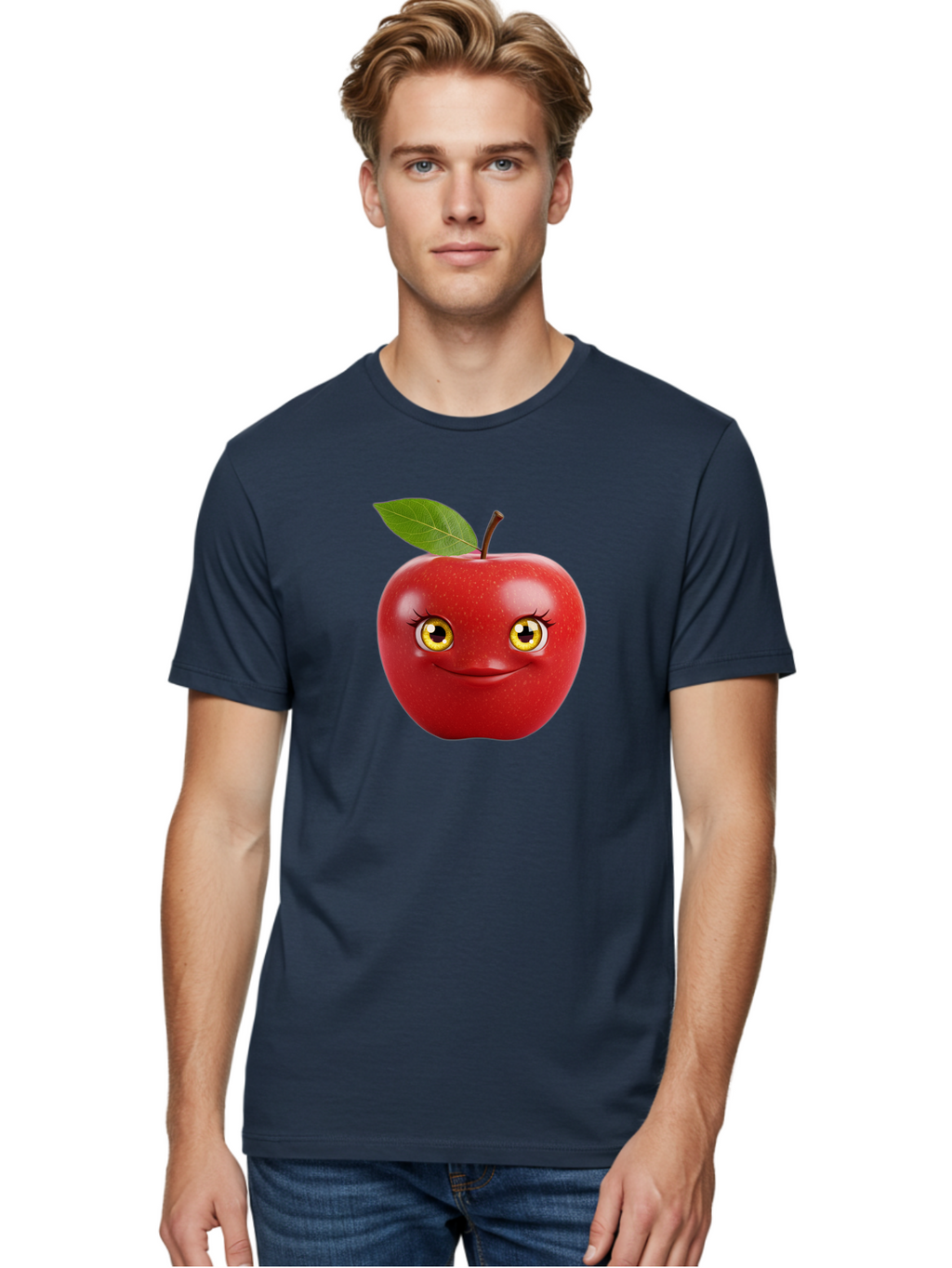 Smiling-Apple-2 Men'S Graphic Tee, 100% Cotton, Comfortable Casual Summer Wear, Machine Washable, Vintage Camera, Old Camera, Antique Camera, Black Camera, Classic Photography, Photography Equipment, Nostalgic Device, Film Camera, Camera Art Bao896
