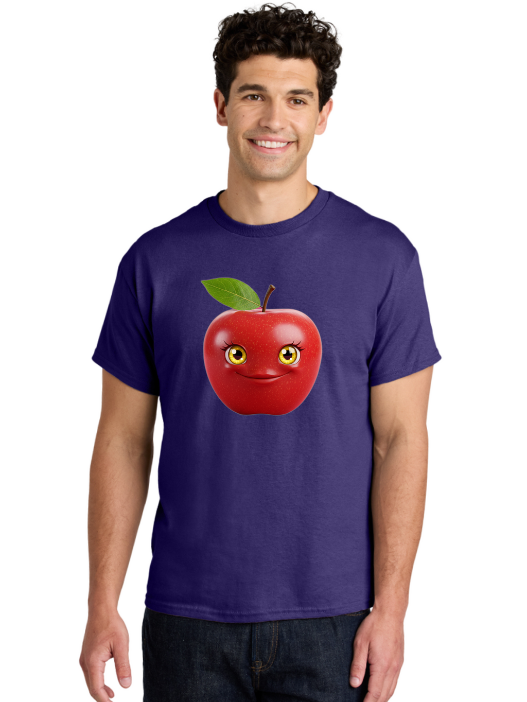 Smiling-Apple-2 Men'S Graphic Tee, 100% Cotton, Comfortable Casual Summer Wear, Machine Washable, Vintage Camera, Old Camera, Antique Camera, Black Camera, Classic Photography, Photography Equipment, Nostalgic Device, Film Camera, Camera Art Bao896
