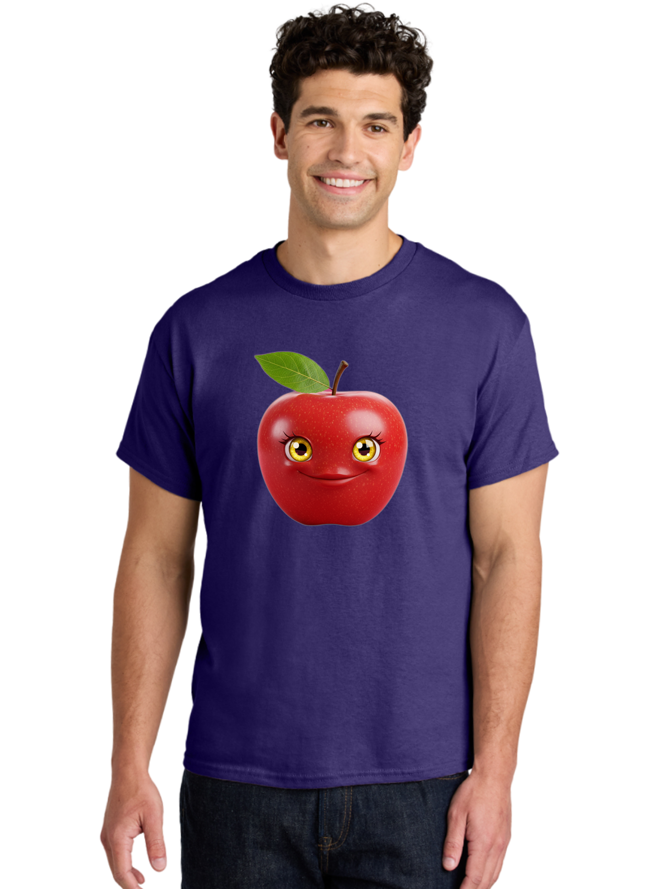 Smiling-Apple-2 Men'S Graphic Tee, 100% Cotton, Comfortable Casual Summer Wear, Machine Washable, Vintage Camera, Old Camera, Antique Camera, Black Camera, Classic Photography, Photography Equipment, Nostalgic Device, Film Camera, Camera Art Bao896
